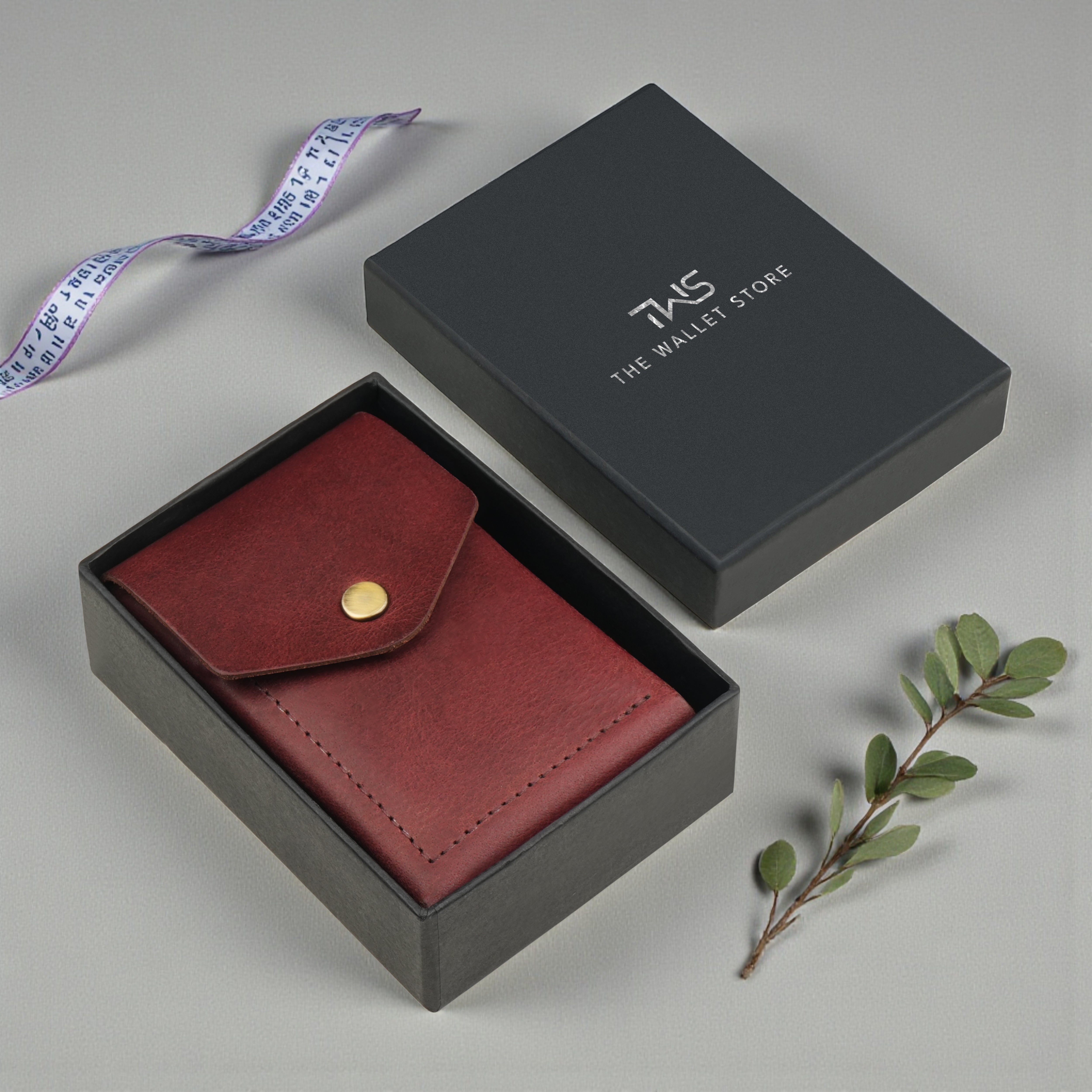 Flip Genuine Leather Wallet - Wine