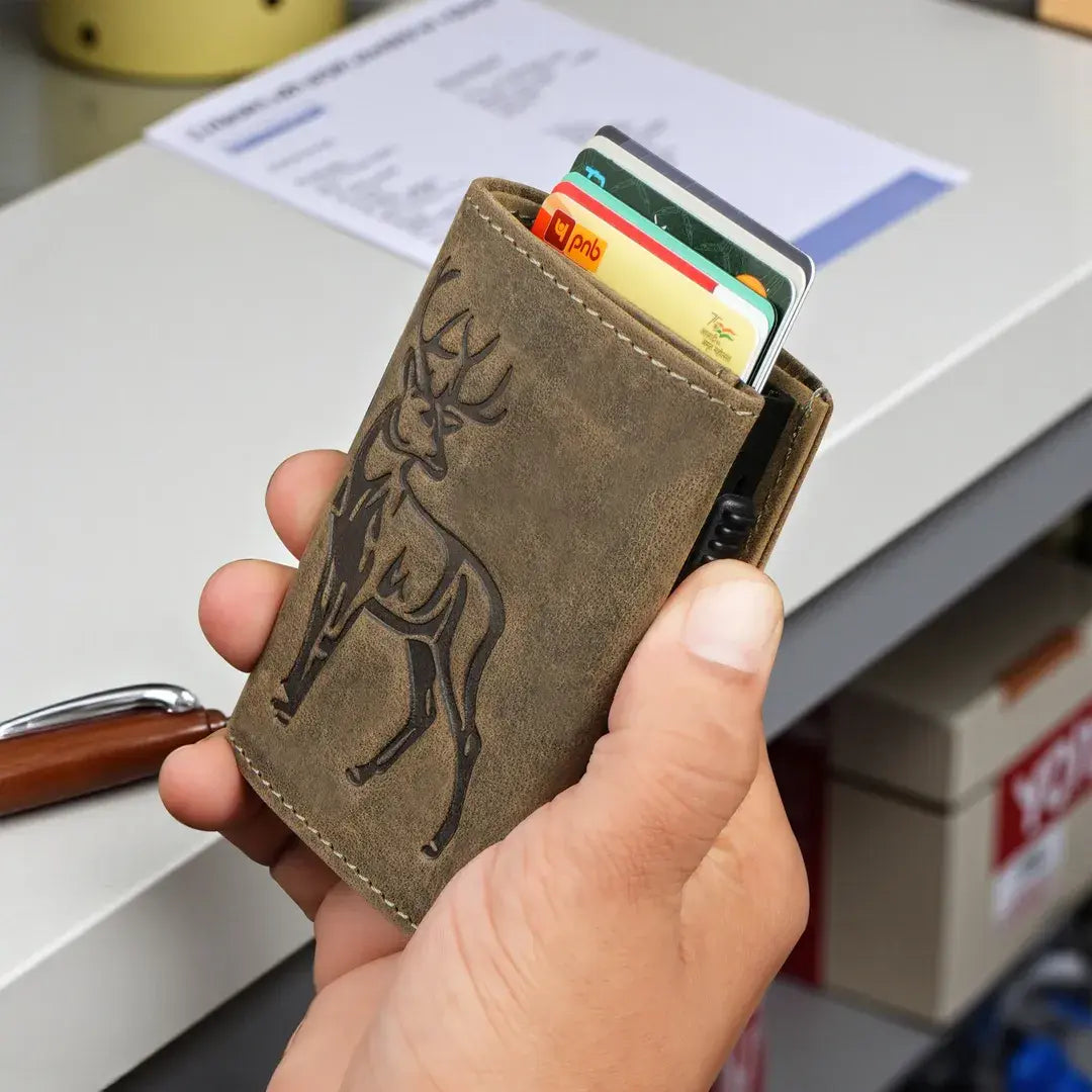 Premium Wildlife Series RFID-Protected Genuine Leather Wallet