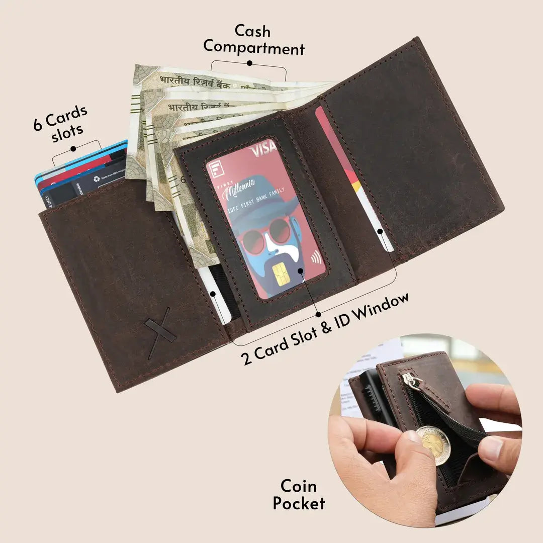 Premium Wildlife Series RFID-Protected Genuine Leather Wallet
