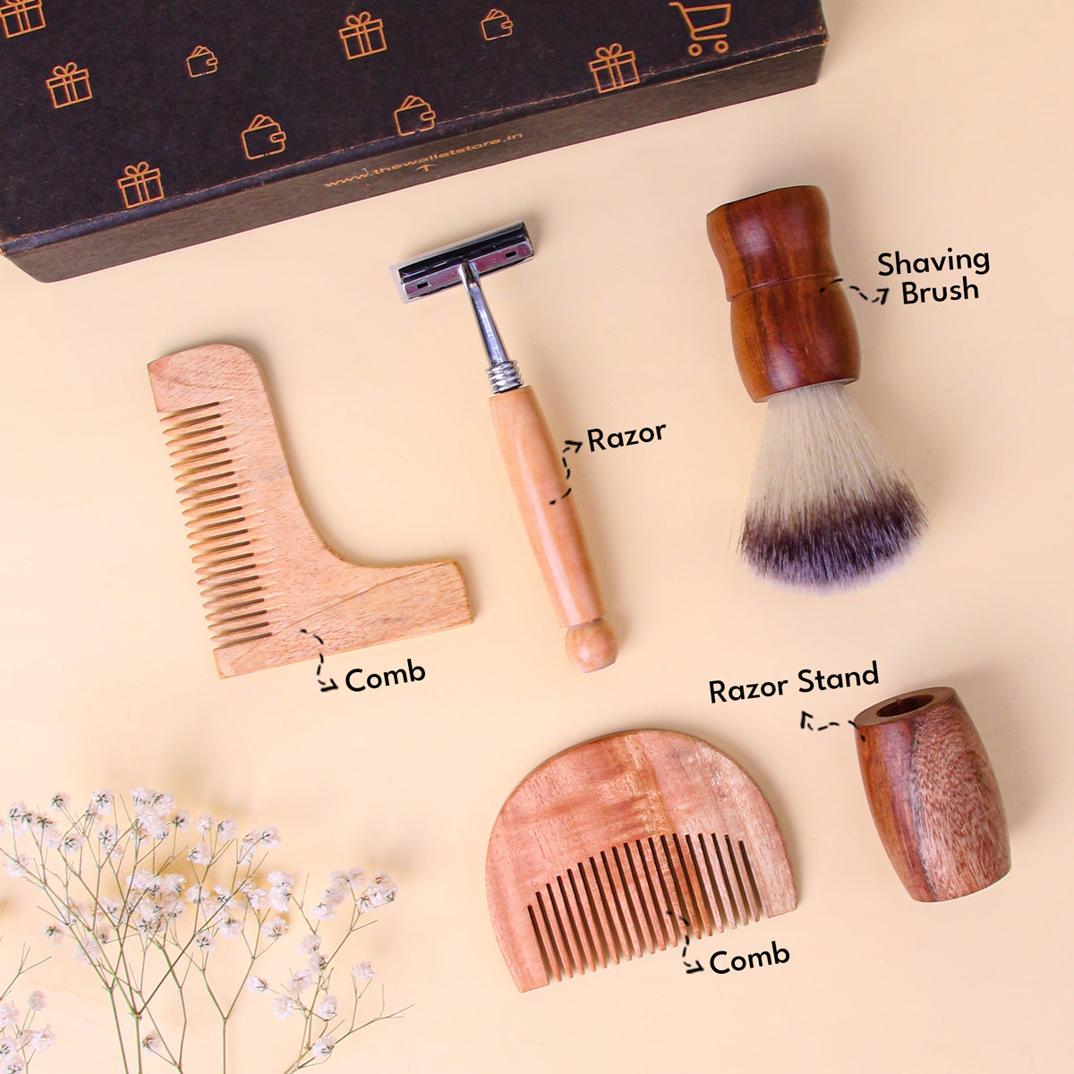 Natural Bamboo Shaving Kit For Men