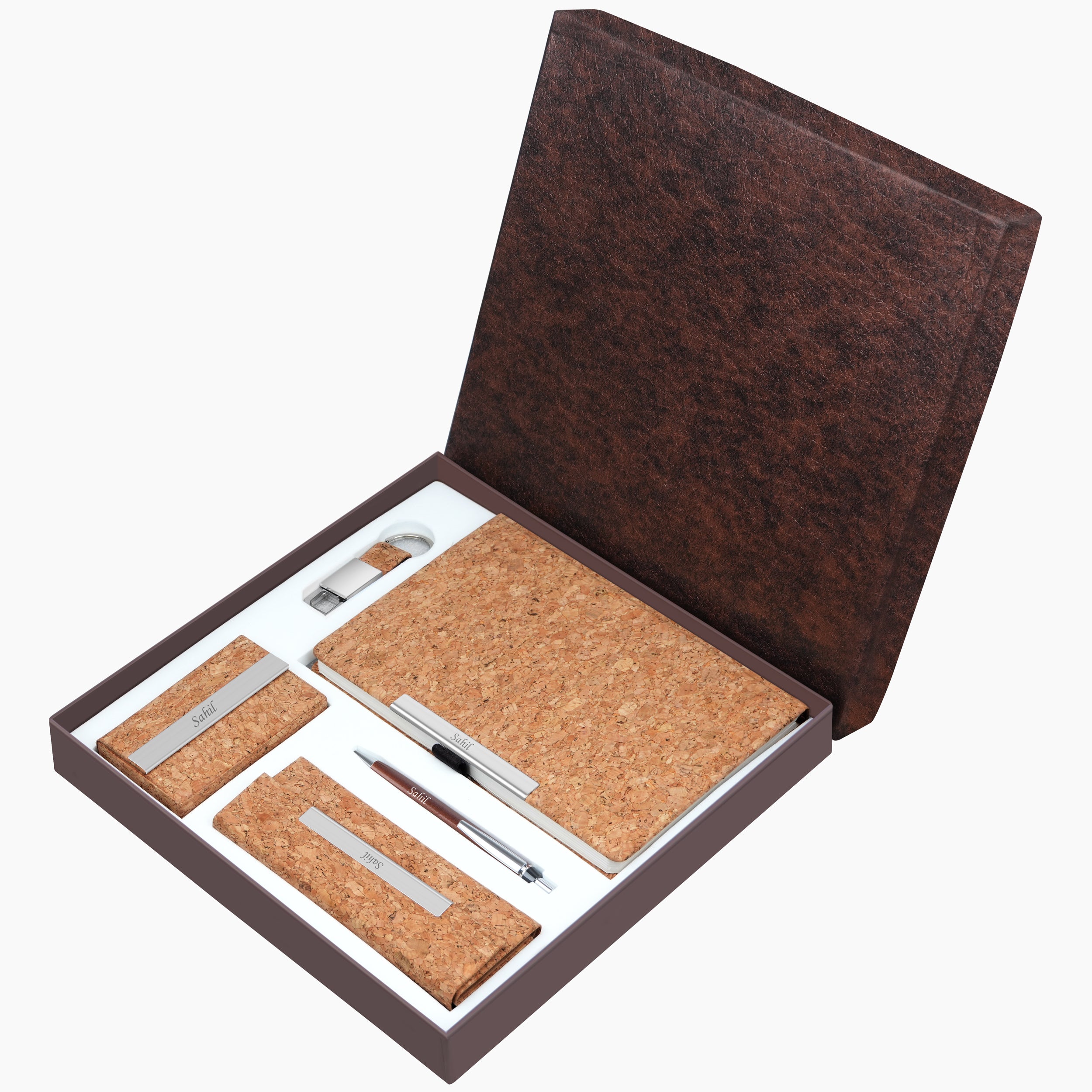 Personalized CorkMate Diary, Eyewear Case, Cardholder, Keychain & Pen Gift Set