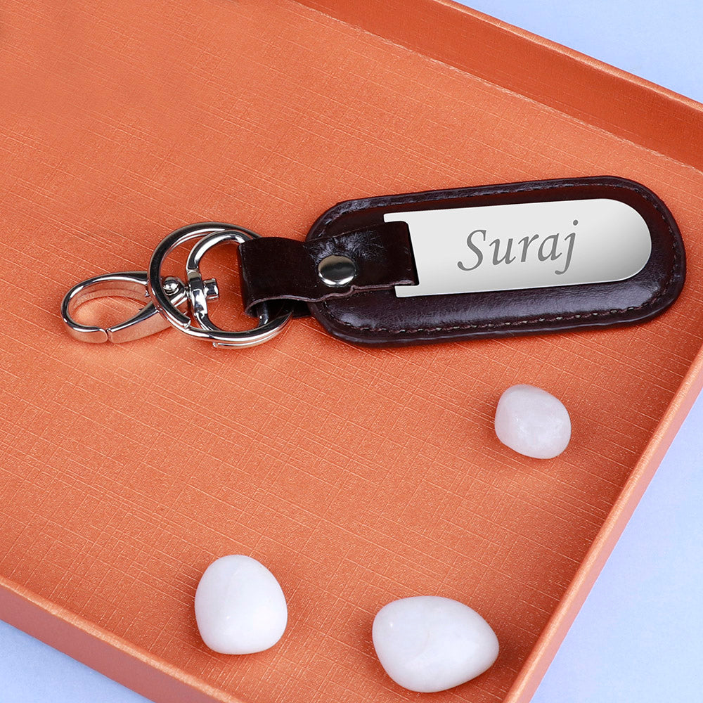 Personalized Premium Leather Keychain With Name