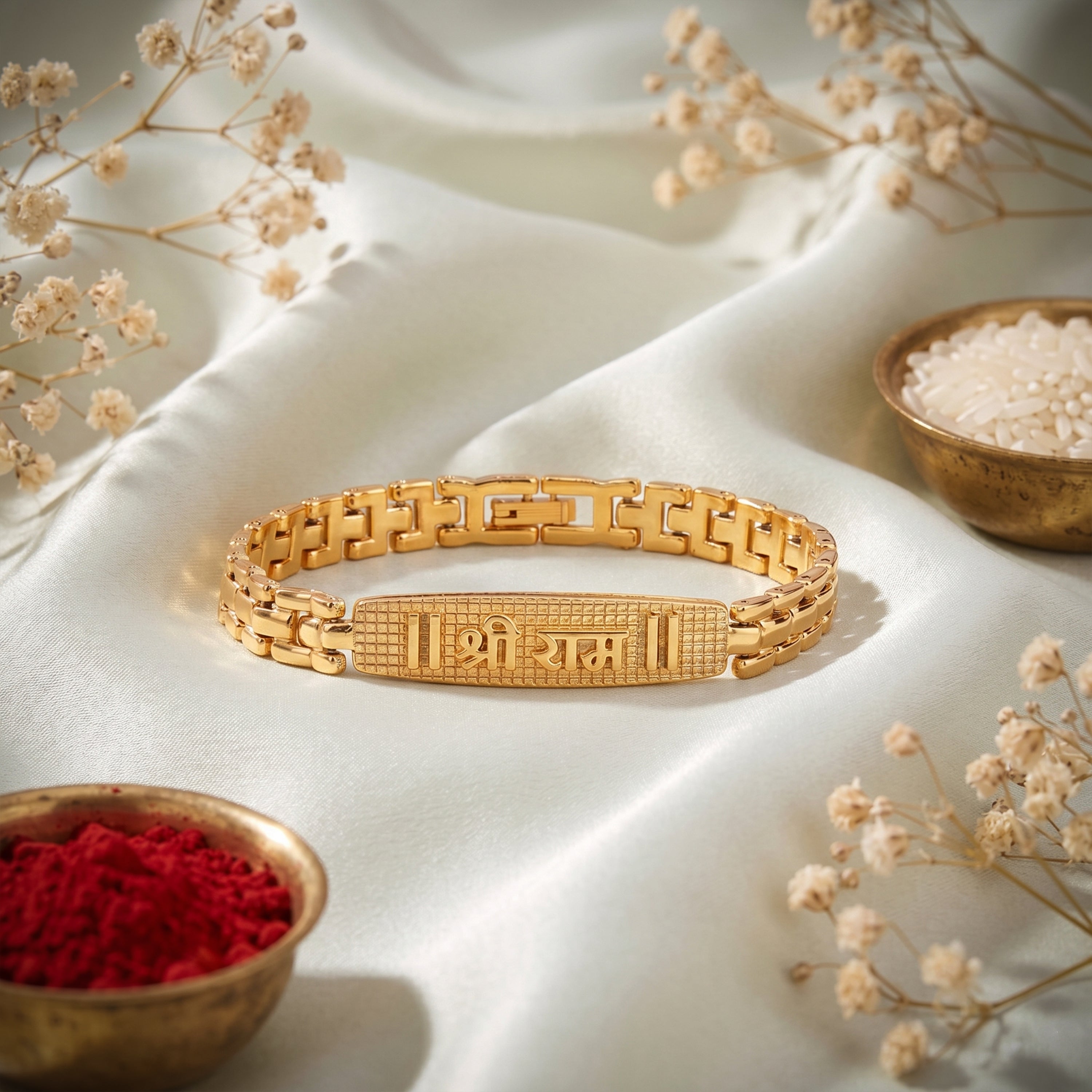 Shri Ram Shakti Bracelet Rakhi - Golden