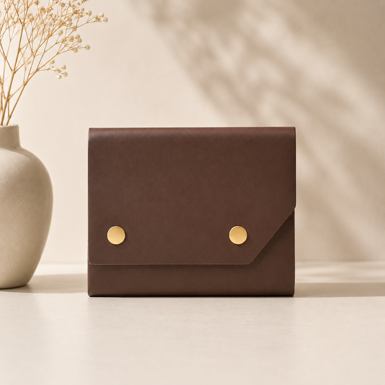 Snapper Minimalist Genuine Leather Wallet - Dark Brown