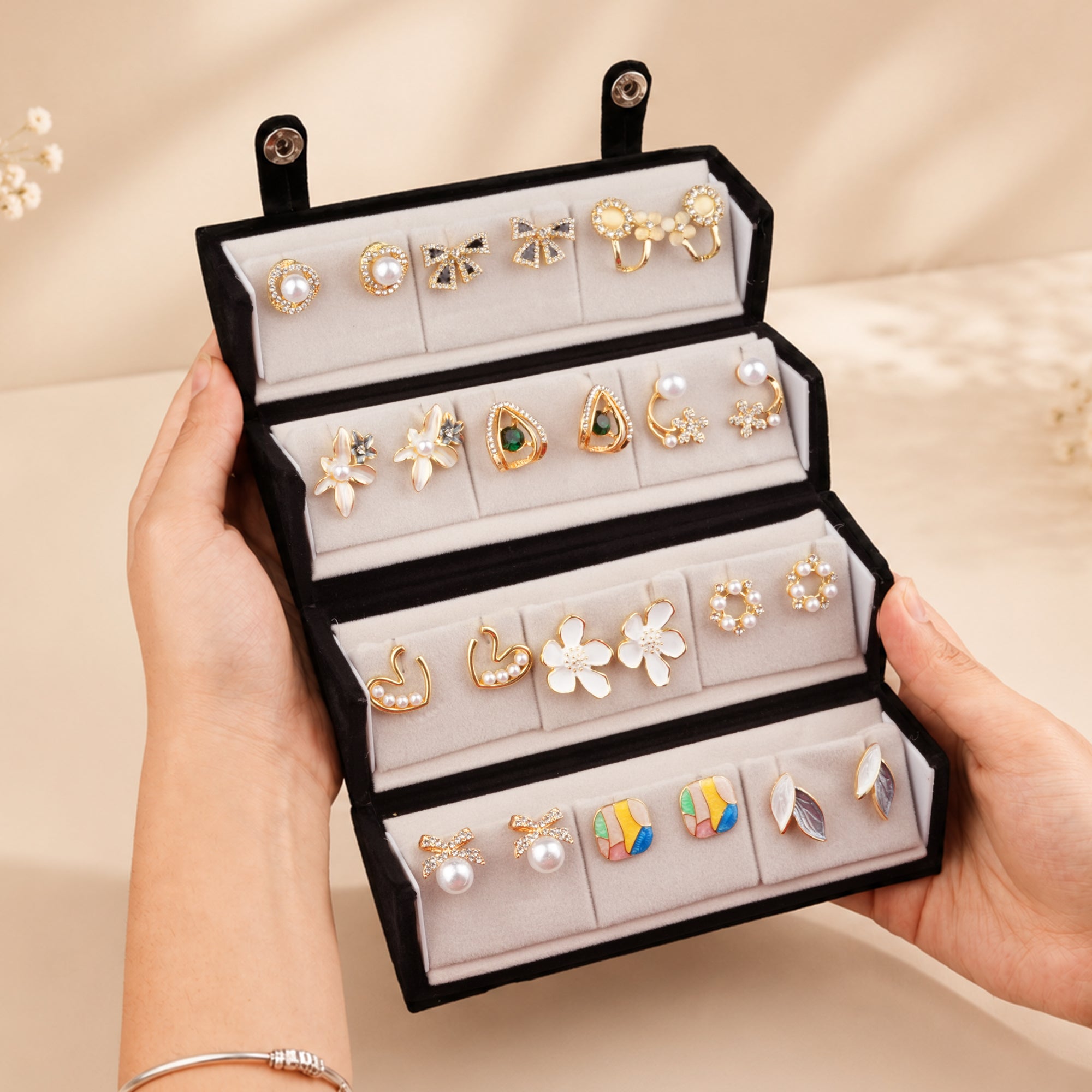 Pretty Pairings Set Of 12 Designer Earrings With Jewelry Box