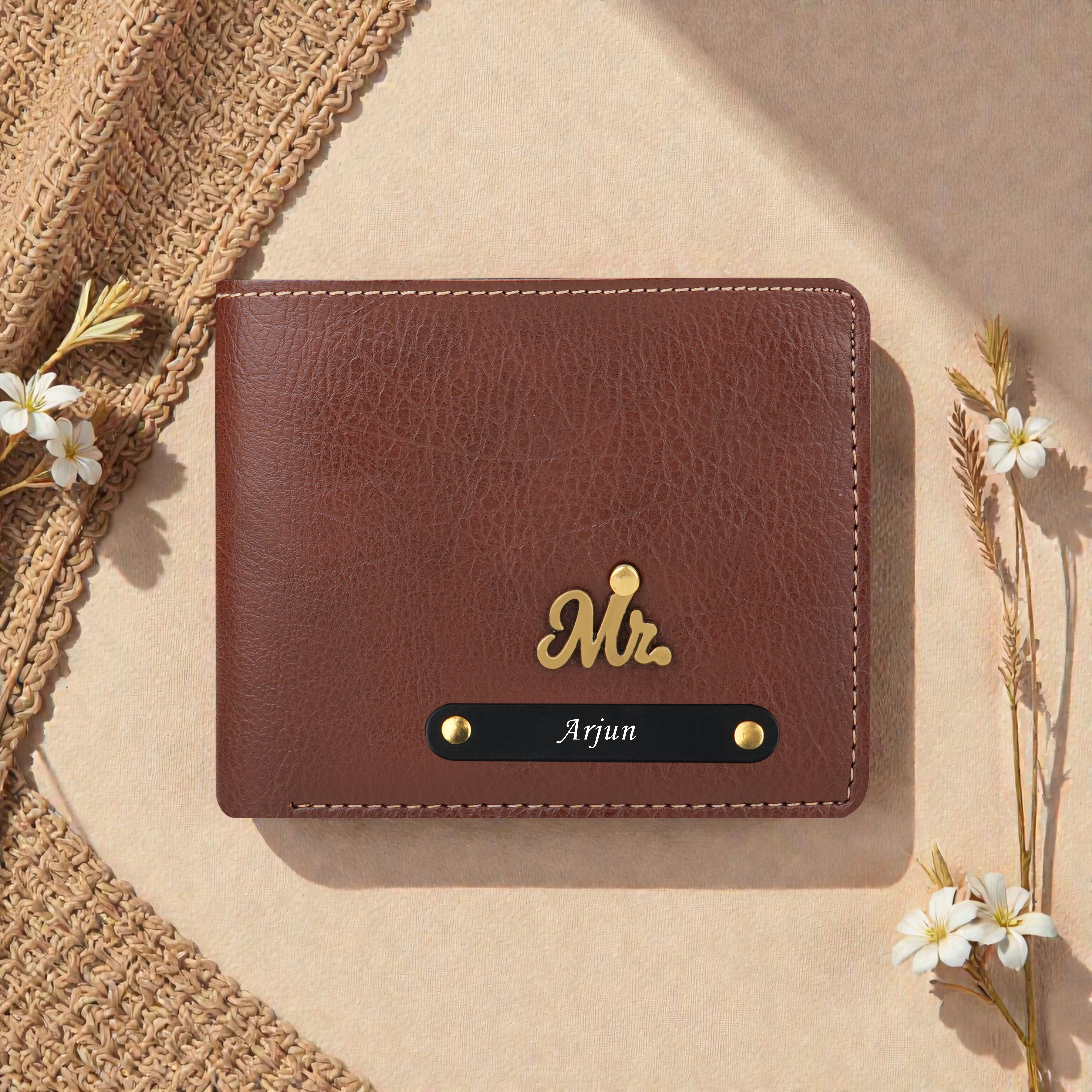 Urbanoir Personalized Bi-Fold Wallet With Name & Charm