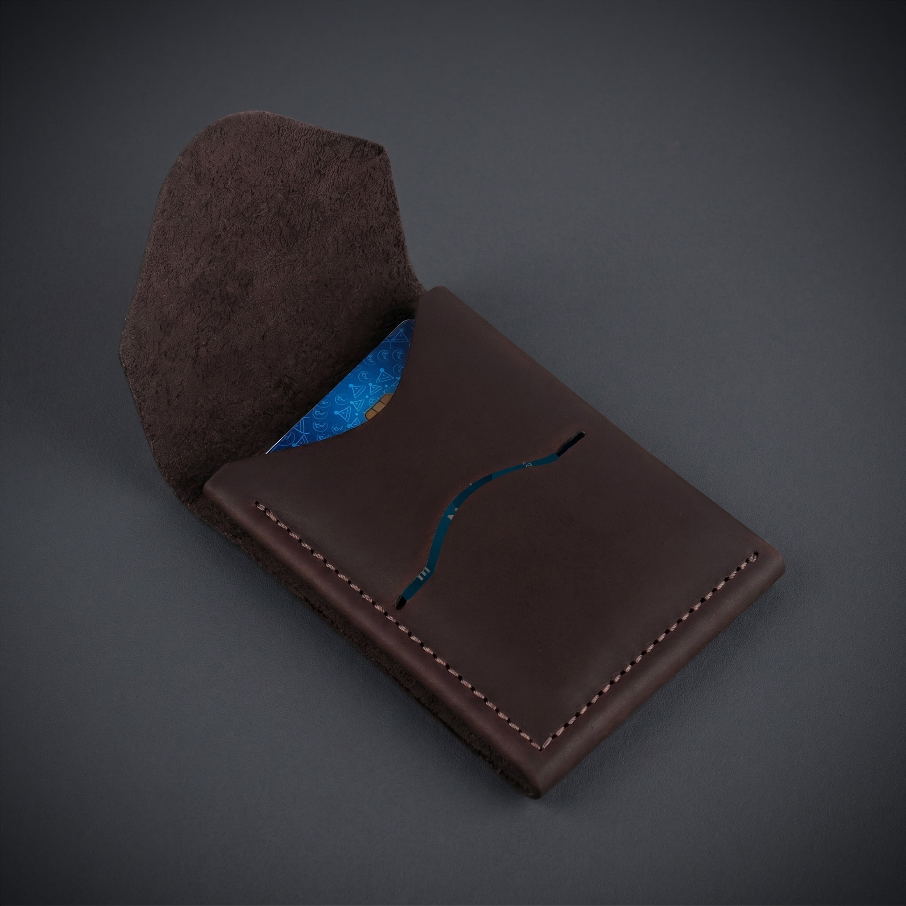 Urban Flip Genuine Leather Wallet - Dark Brown