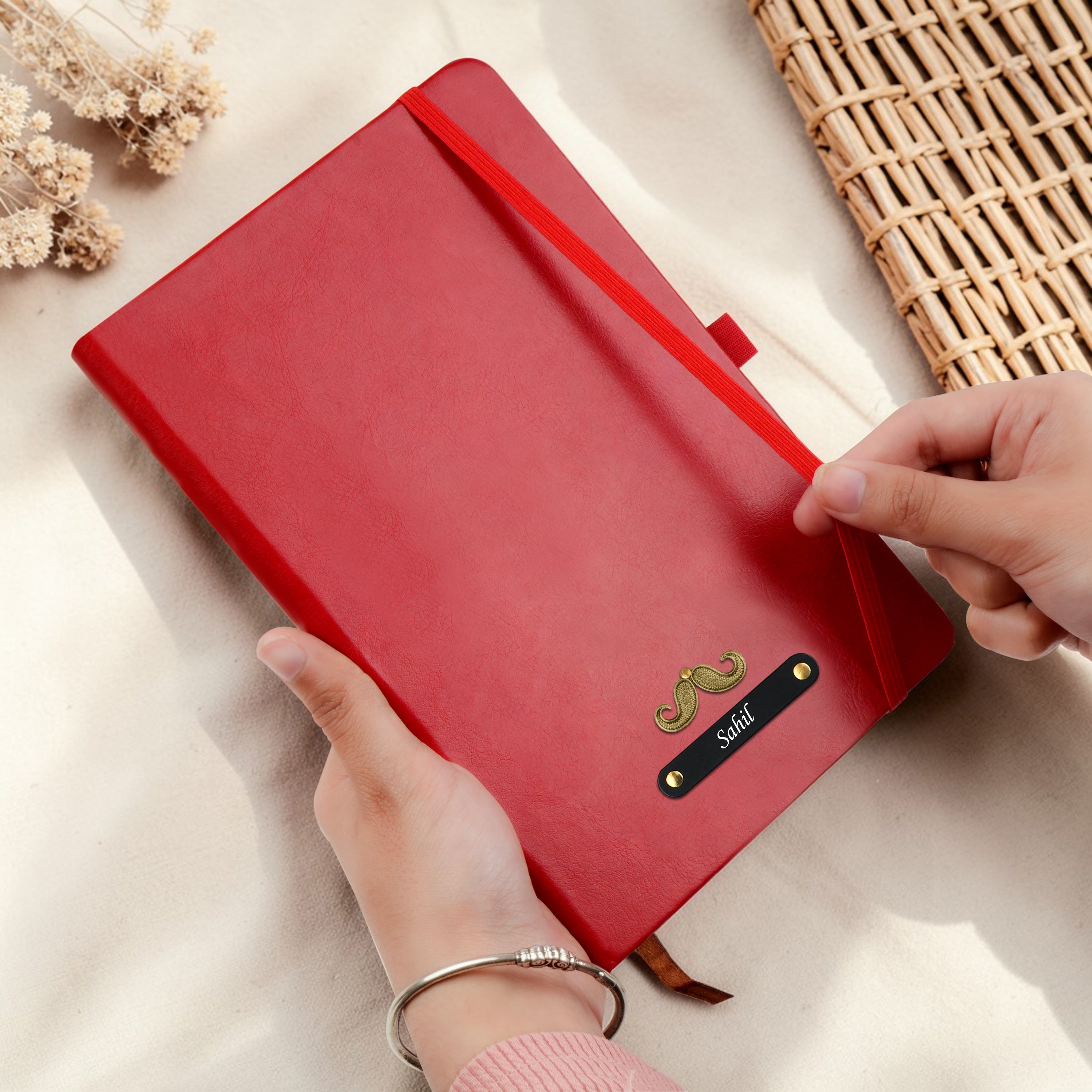 Personalized Inkspire Diary With Name & Charm - Red