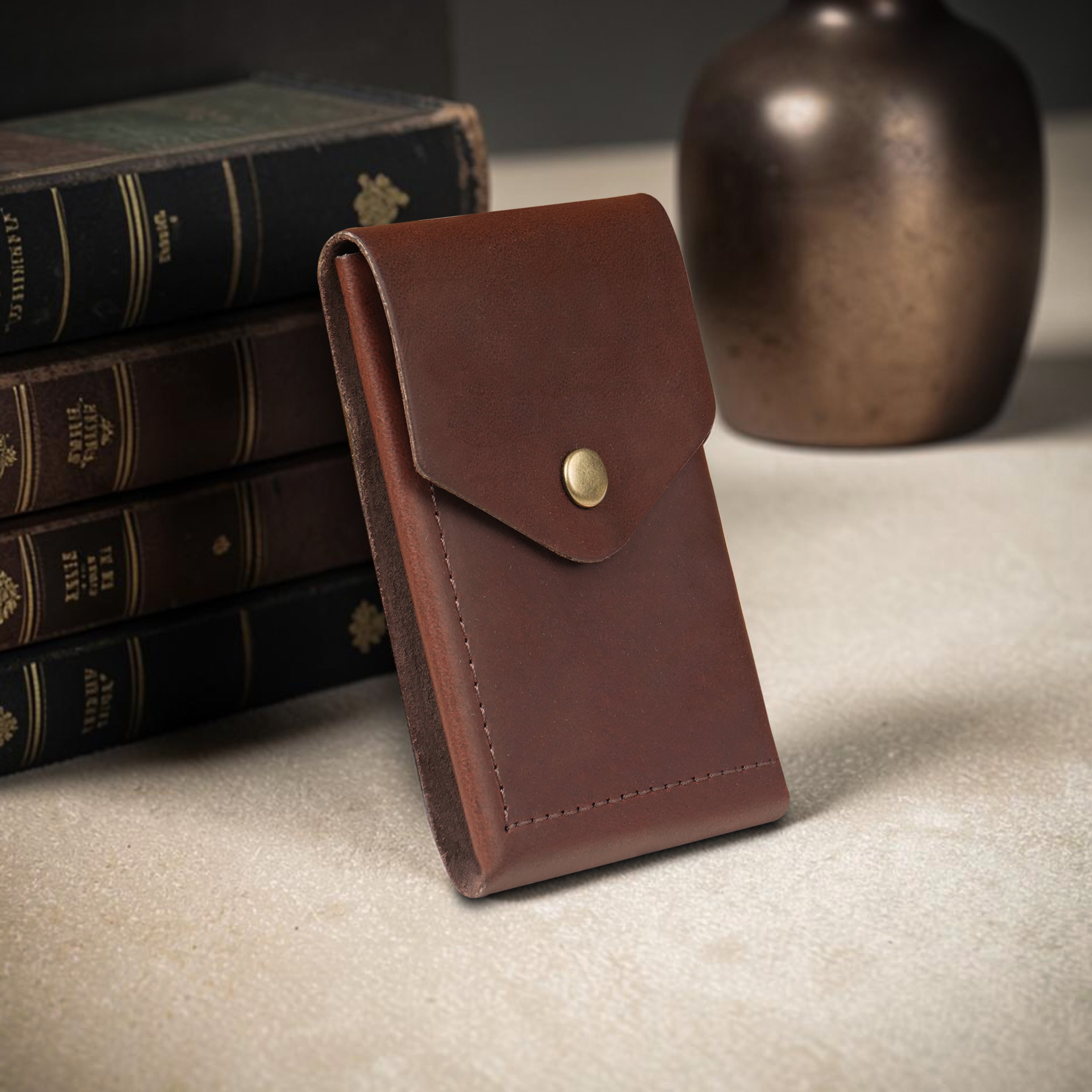 Flip Genuine Leather Wallet - Dark Brown