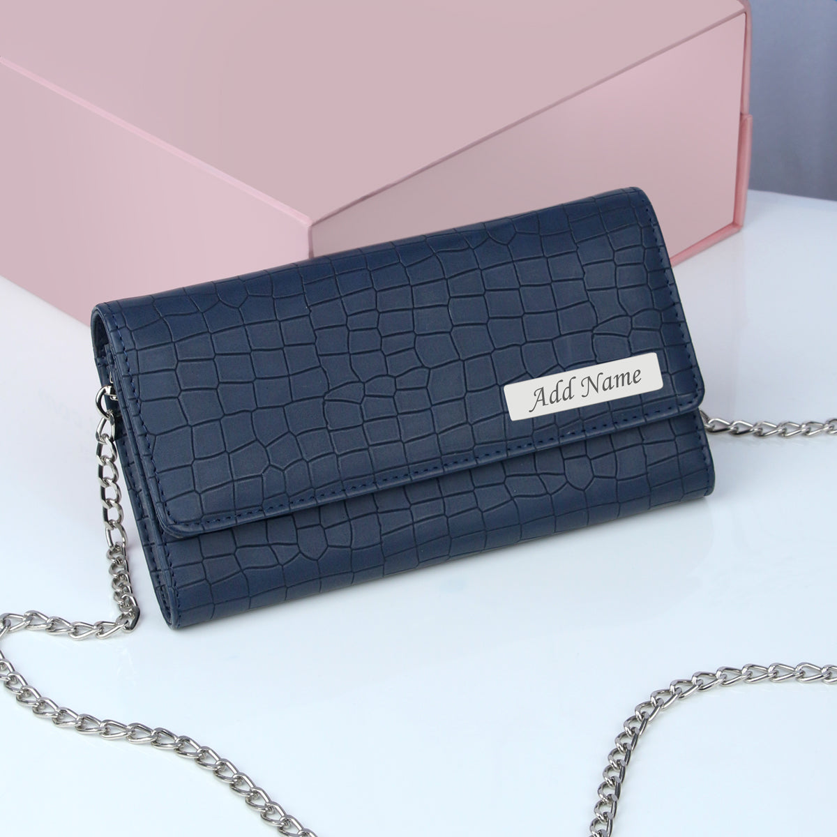 Personalized Croco Design Sling Bag With Name & Message Card