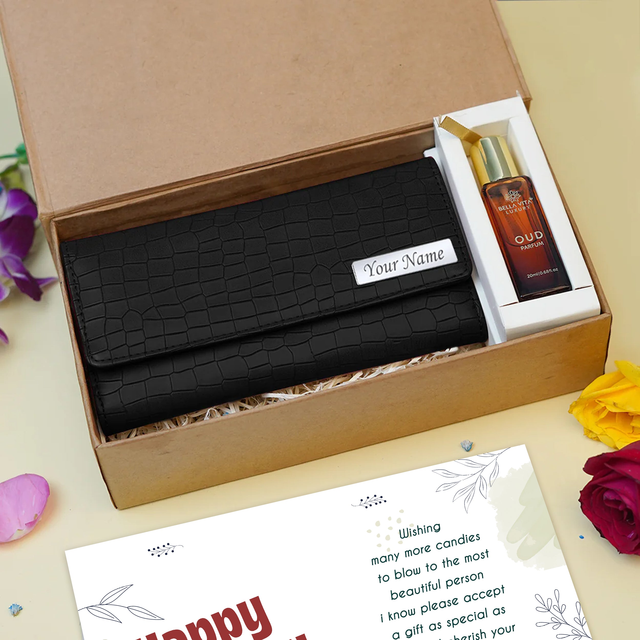 Personalized Brick Style Clutch & Perfume Gift Set