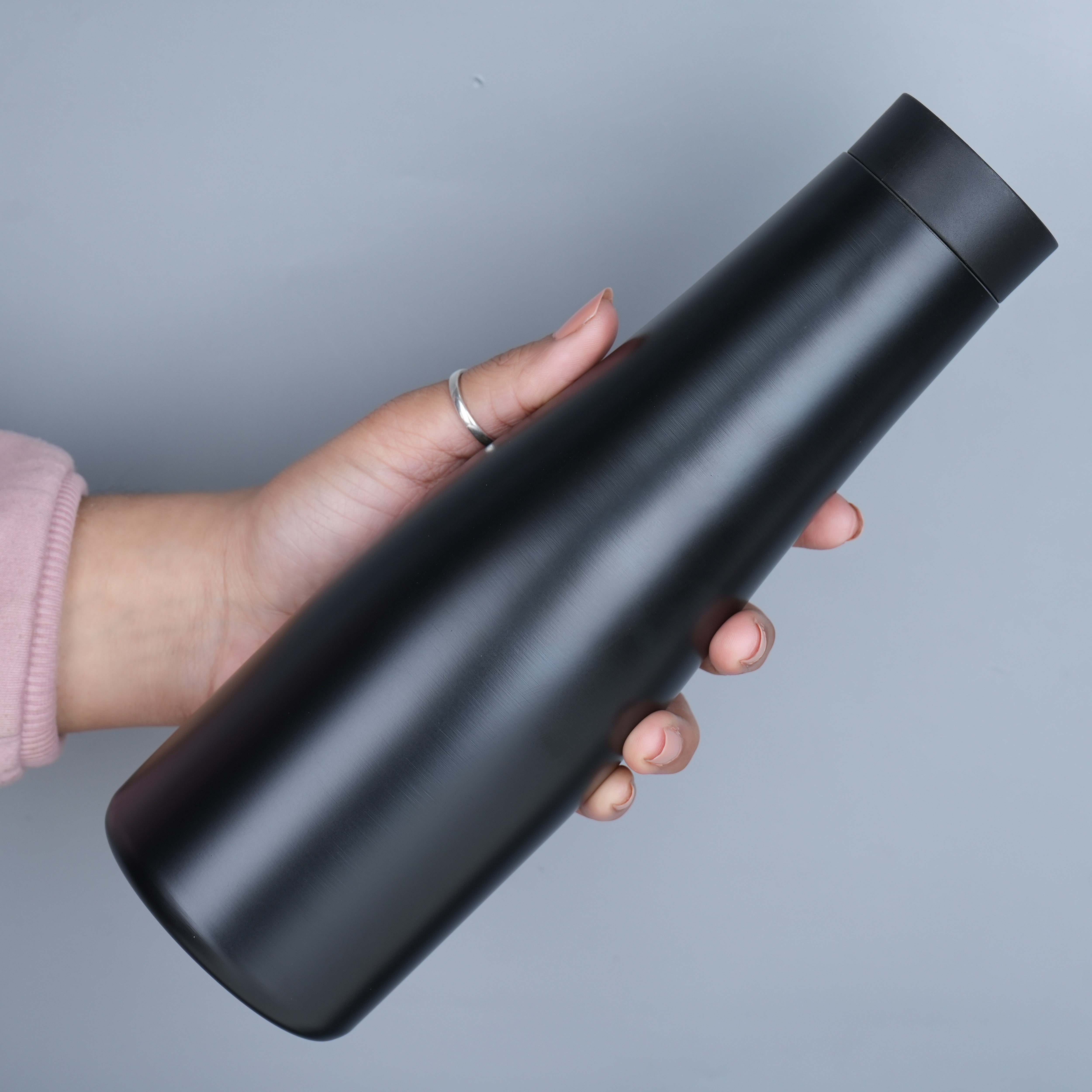 Stainless Steel Vacuum Insulated Thermos Water Bottle With Push Button Open Lid