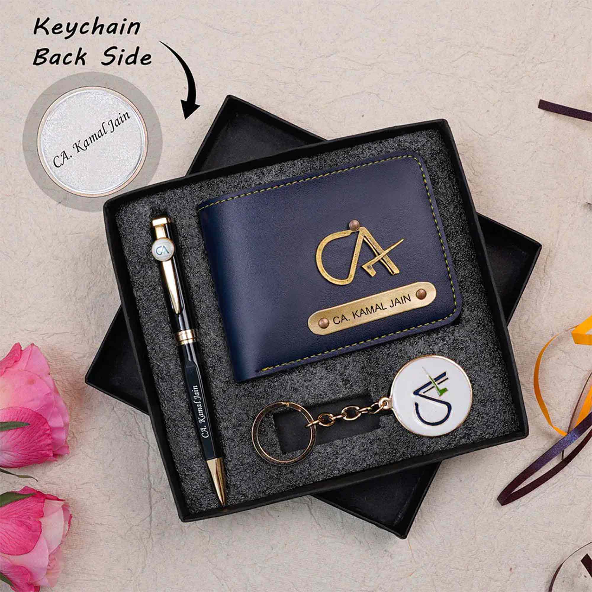 Personalized Wallet Pen & Key Chain Set For CA