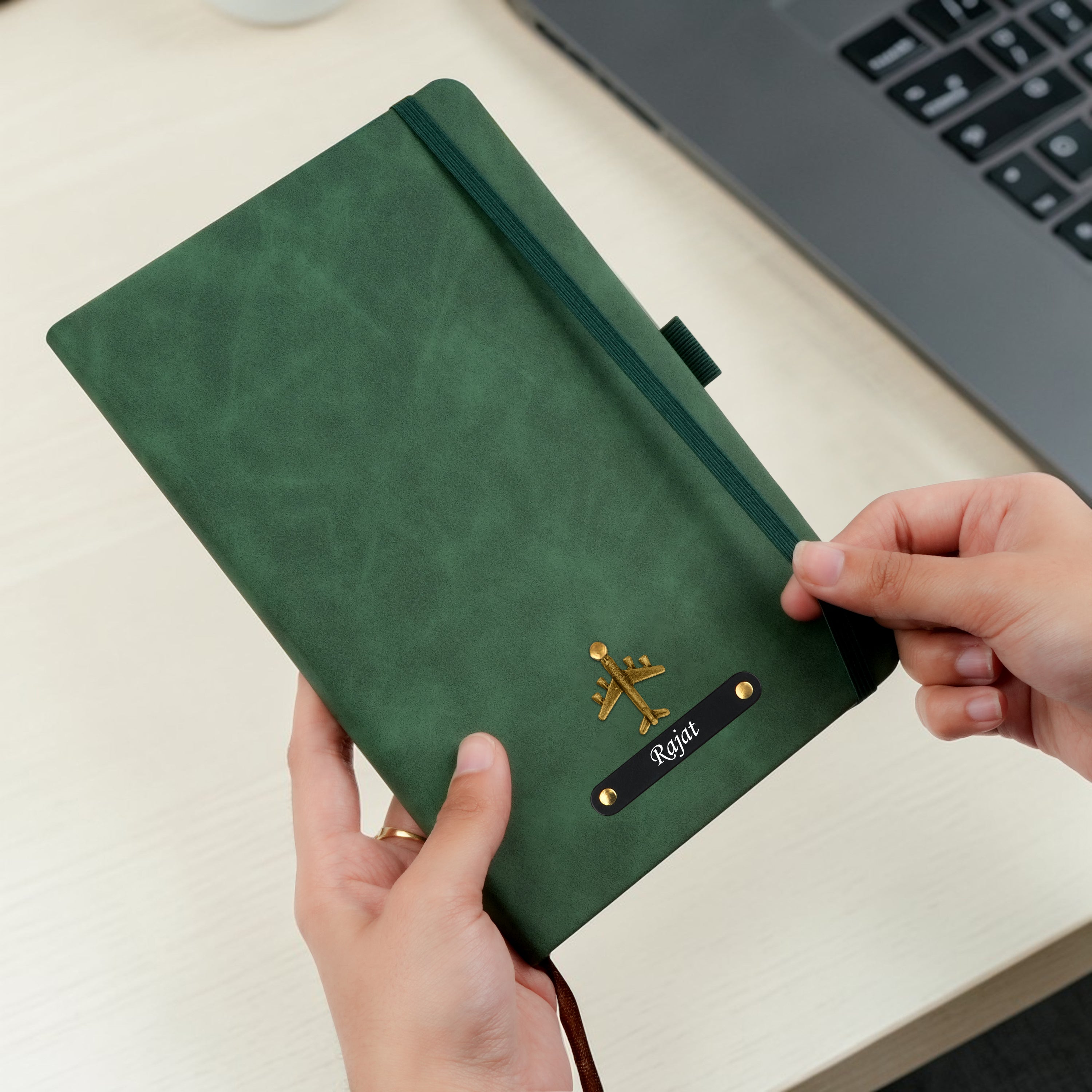 Personalized Inkspire Diary With Name & Charm - Green
