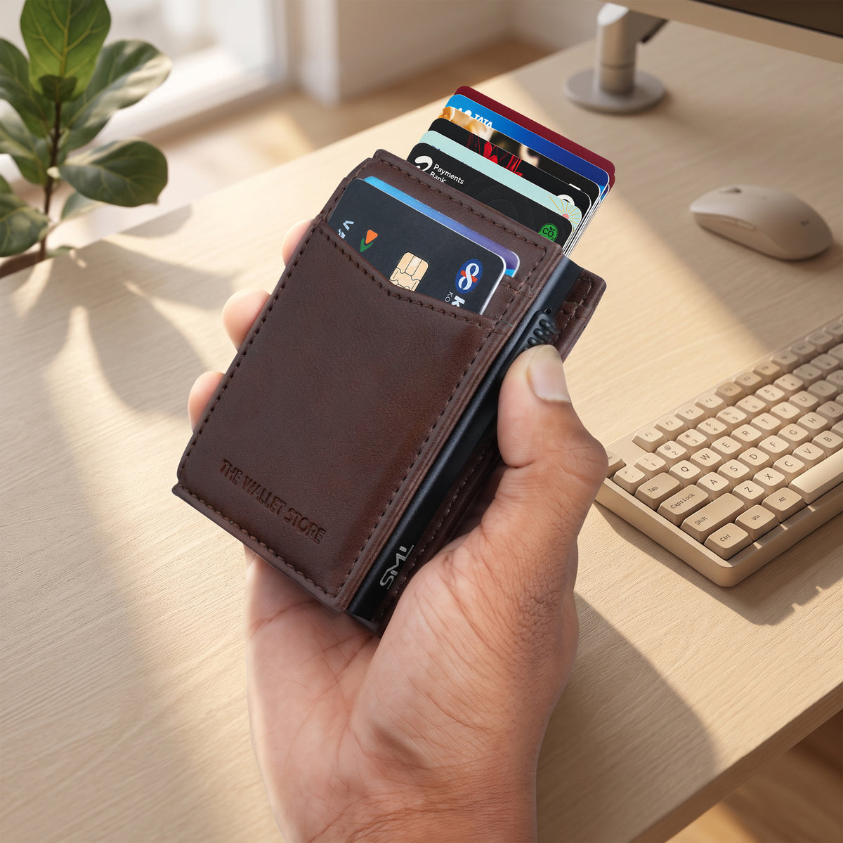 Aero Vault 2.0 RFID Protected Pop-Up Cardholder - Brown