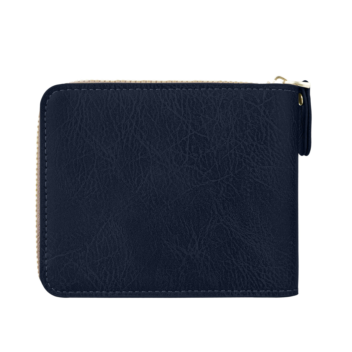 Knight Shield Genuine Leather Zipper Wallet - Blue