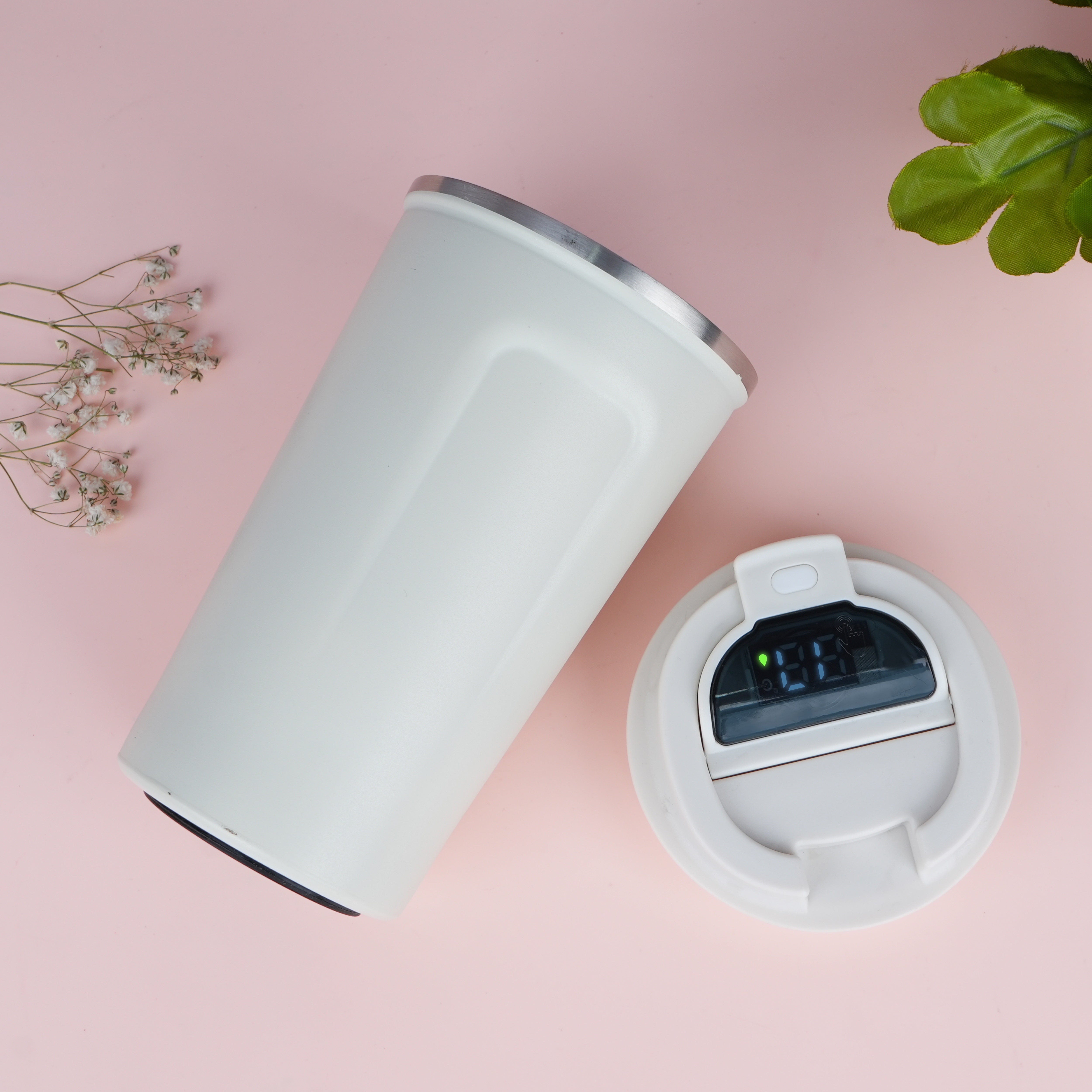Stainless Steel Vacuum Insulated Coffee Mug With Smart LED Temperature Sensor
