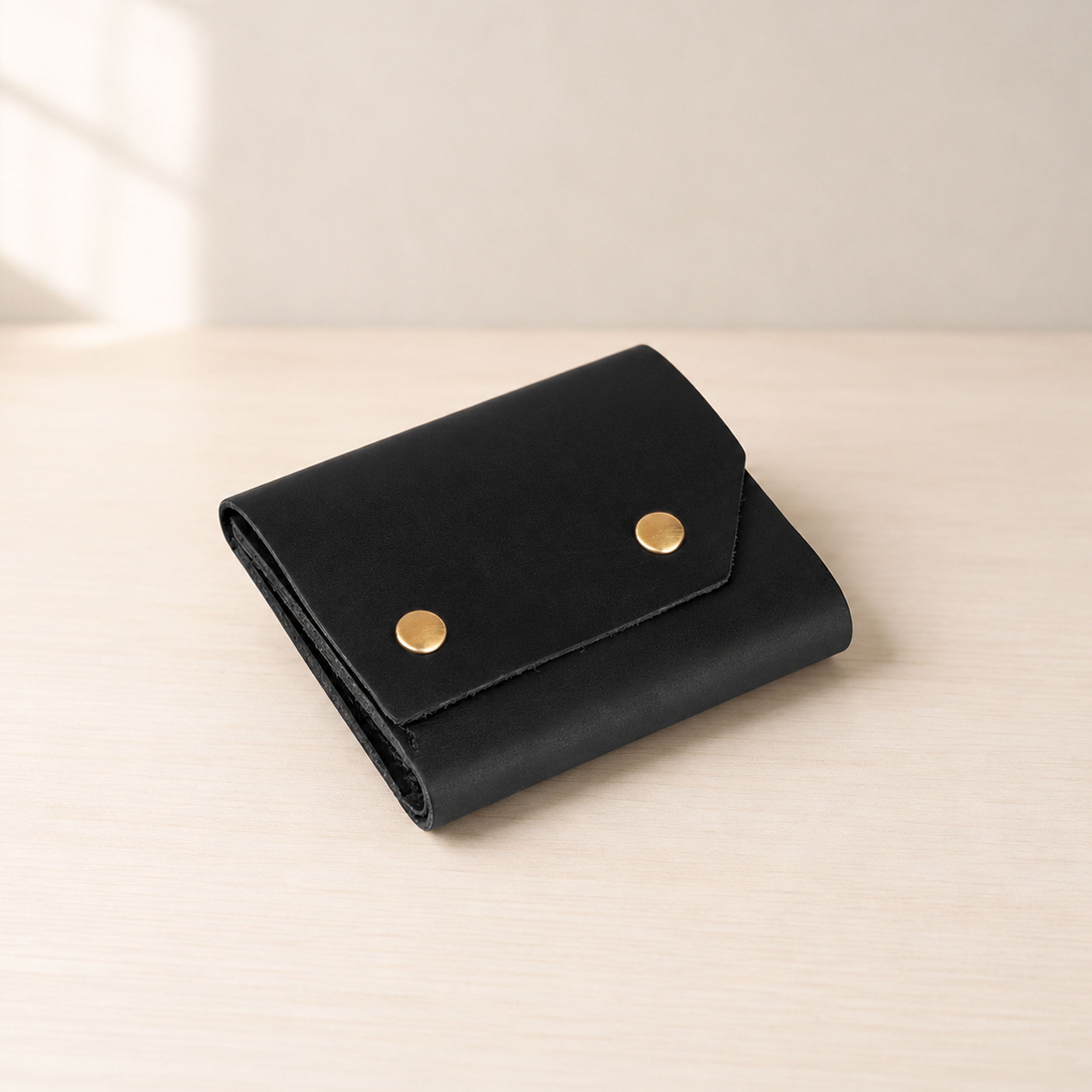 Snapper Minimalist Genuine Leather Wallet - Black