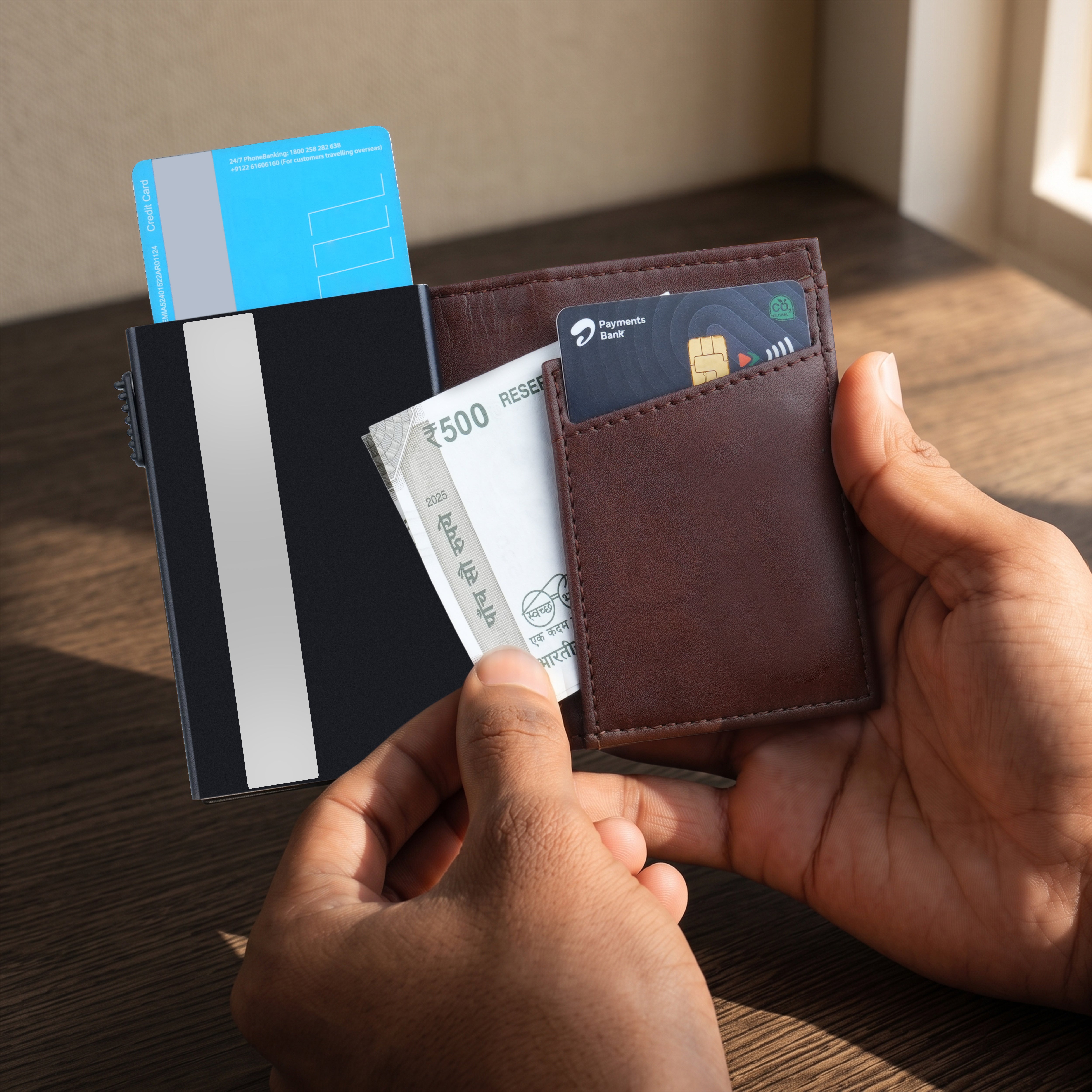 Aero Vault 2.0 RFID Protected Pop-Up Cardholder - Brown