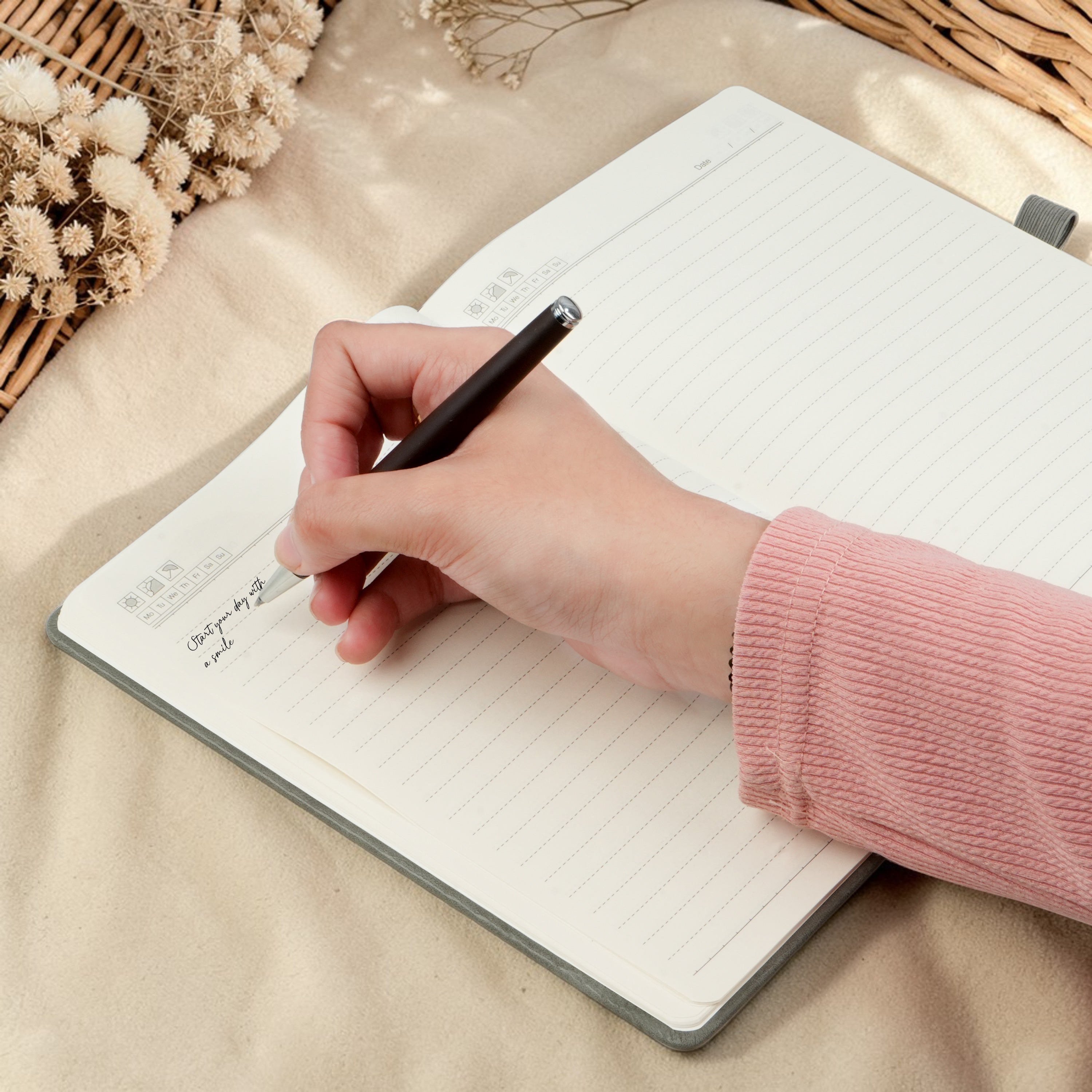 Personalized Inkspire Diary With Name & Charm - Grey