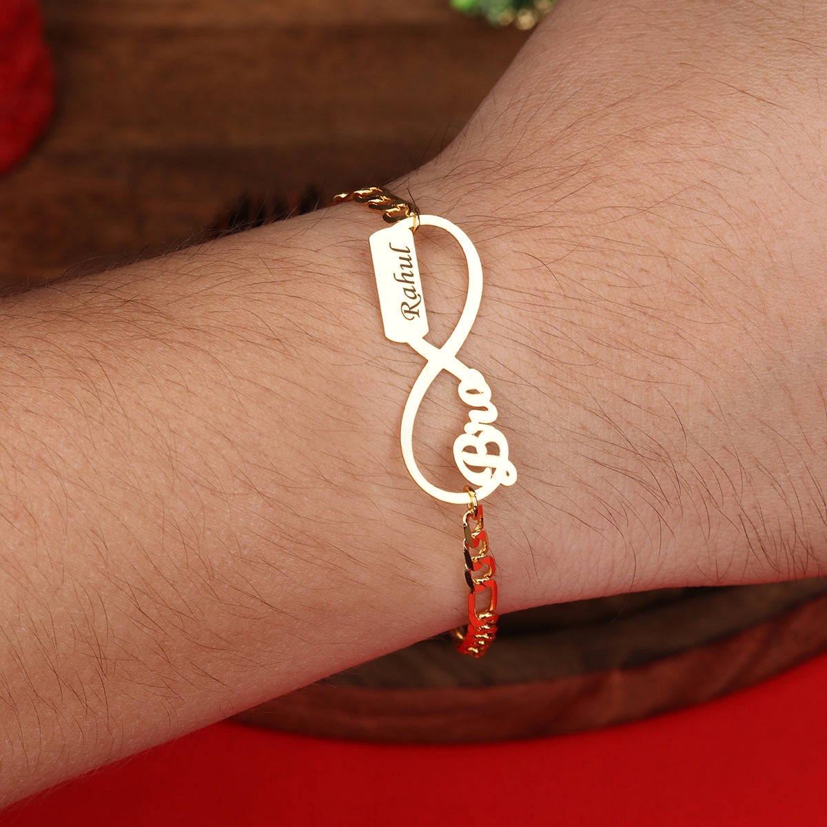 Personalized Metal Infinity Bro Rakhi With Name
