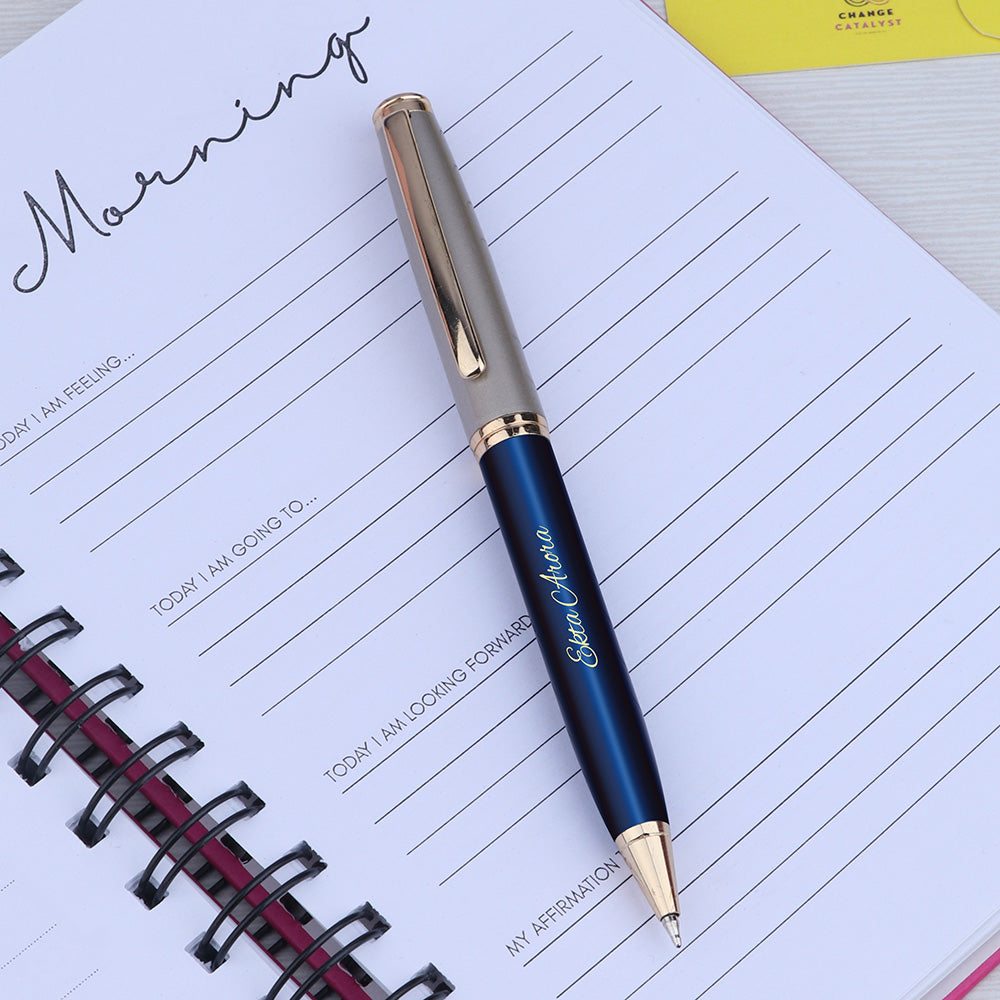 Personalized Dual-Tone Metallic Ball Pen With Name
