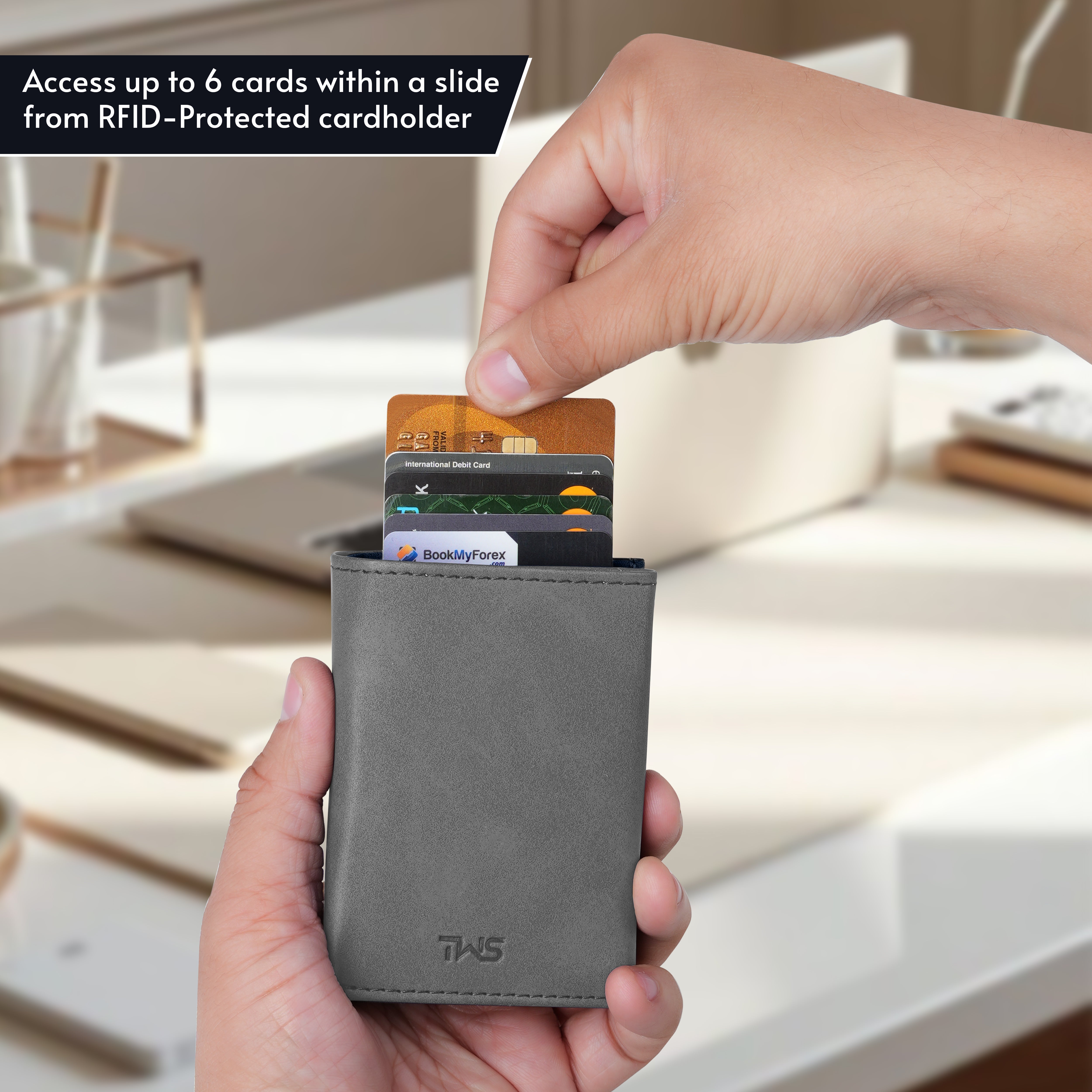 SlideX Neo RFID-Protected Dual Color Wallet Cardholder - Grey