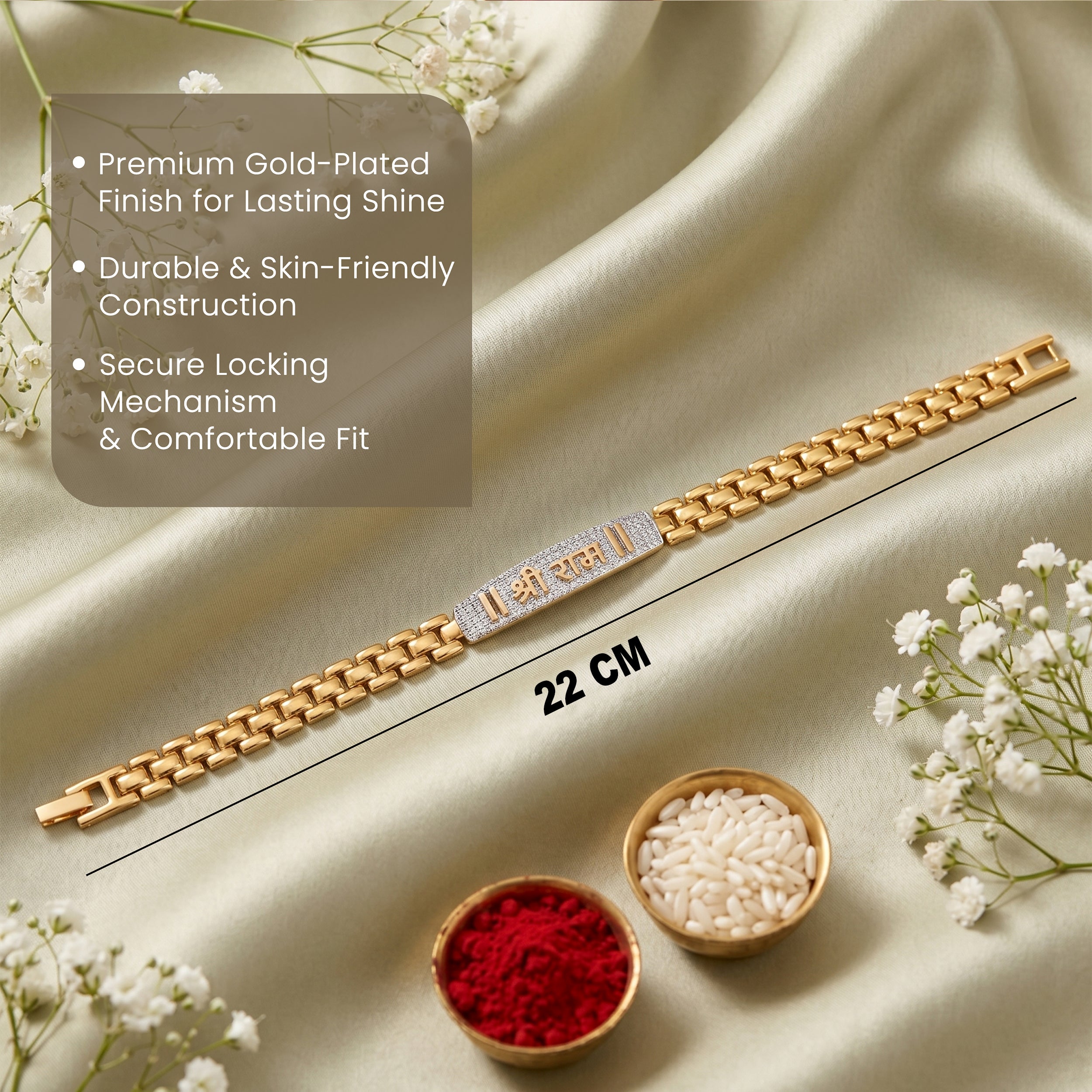 Shri Ram Shakti Bracelet Rakhi - Silver