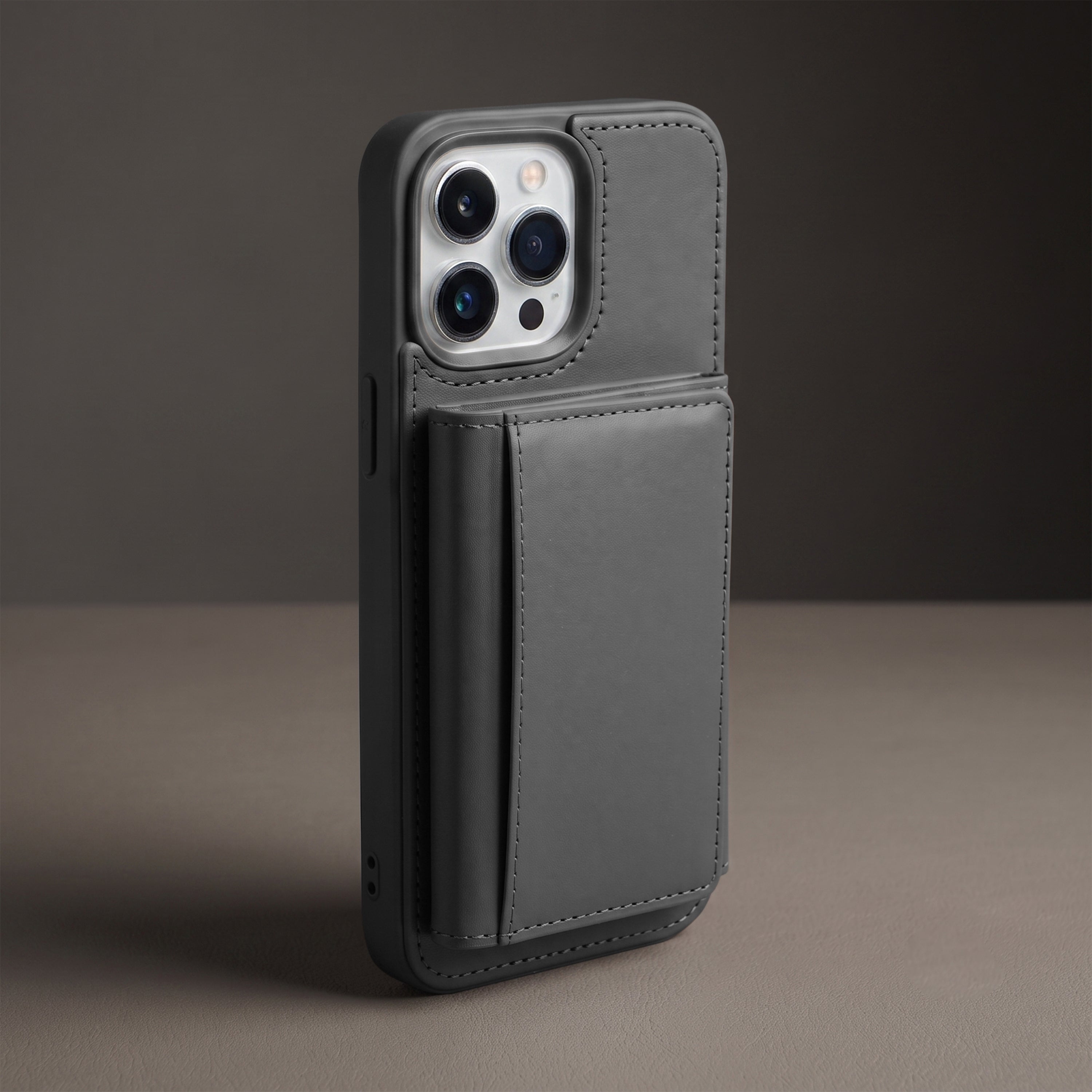 iPhone 16 Pro Max Magnetic Case with Detachable Cardholder - Grey