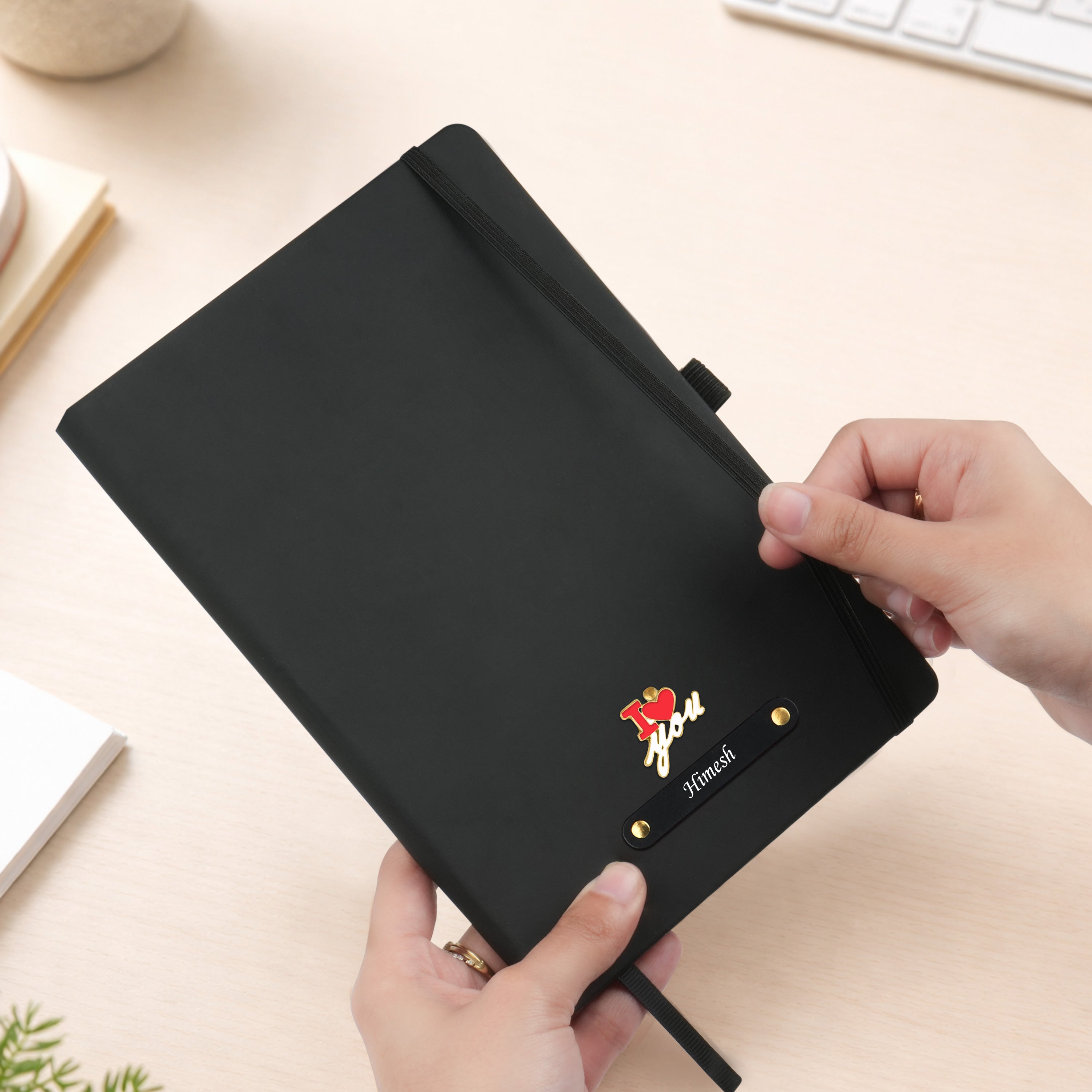 Personalized Inkspire Diary With Name & Charm - Black