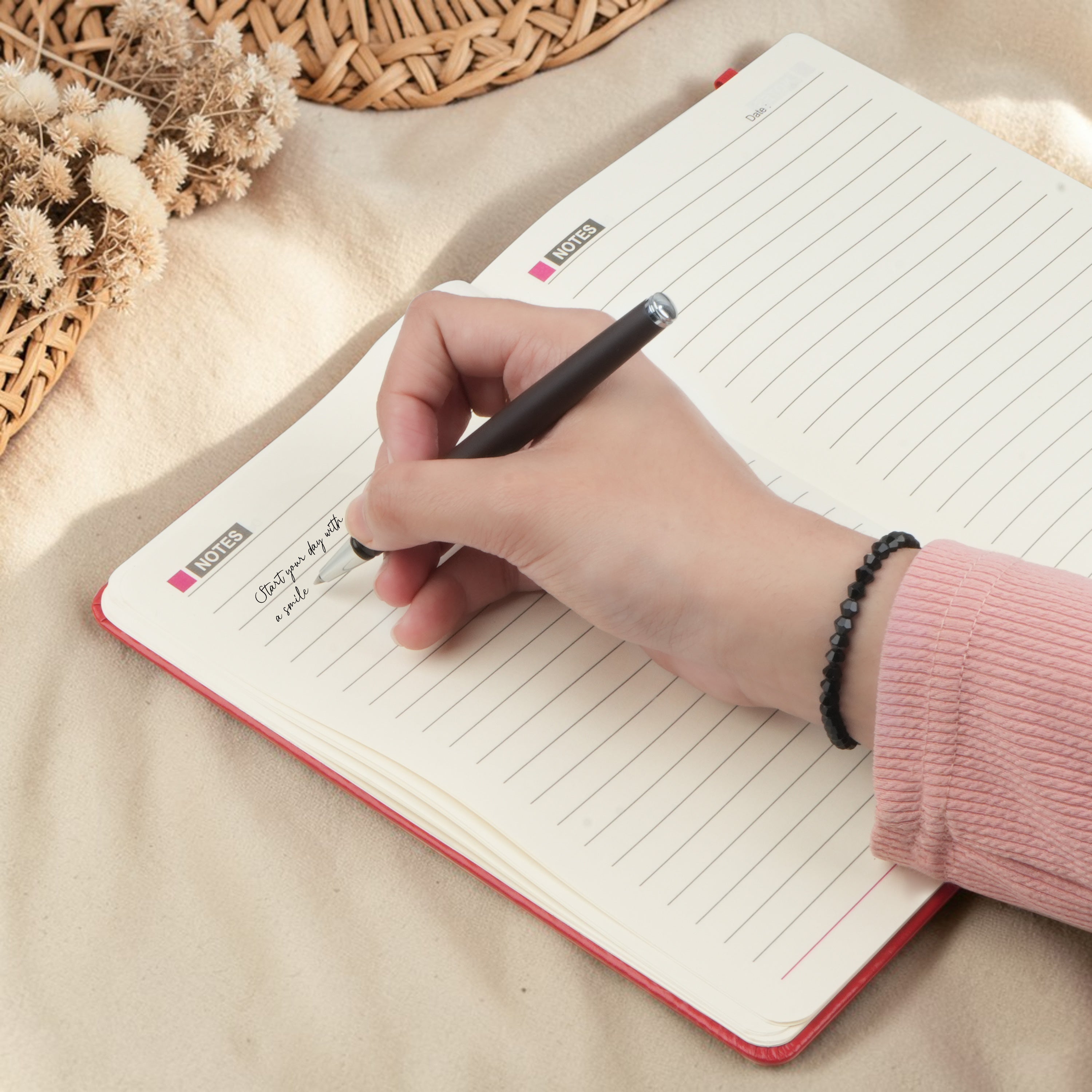 Personalized Inkspire Diary With Name & Charm - Red