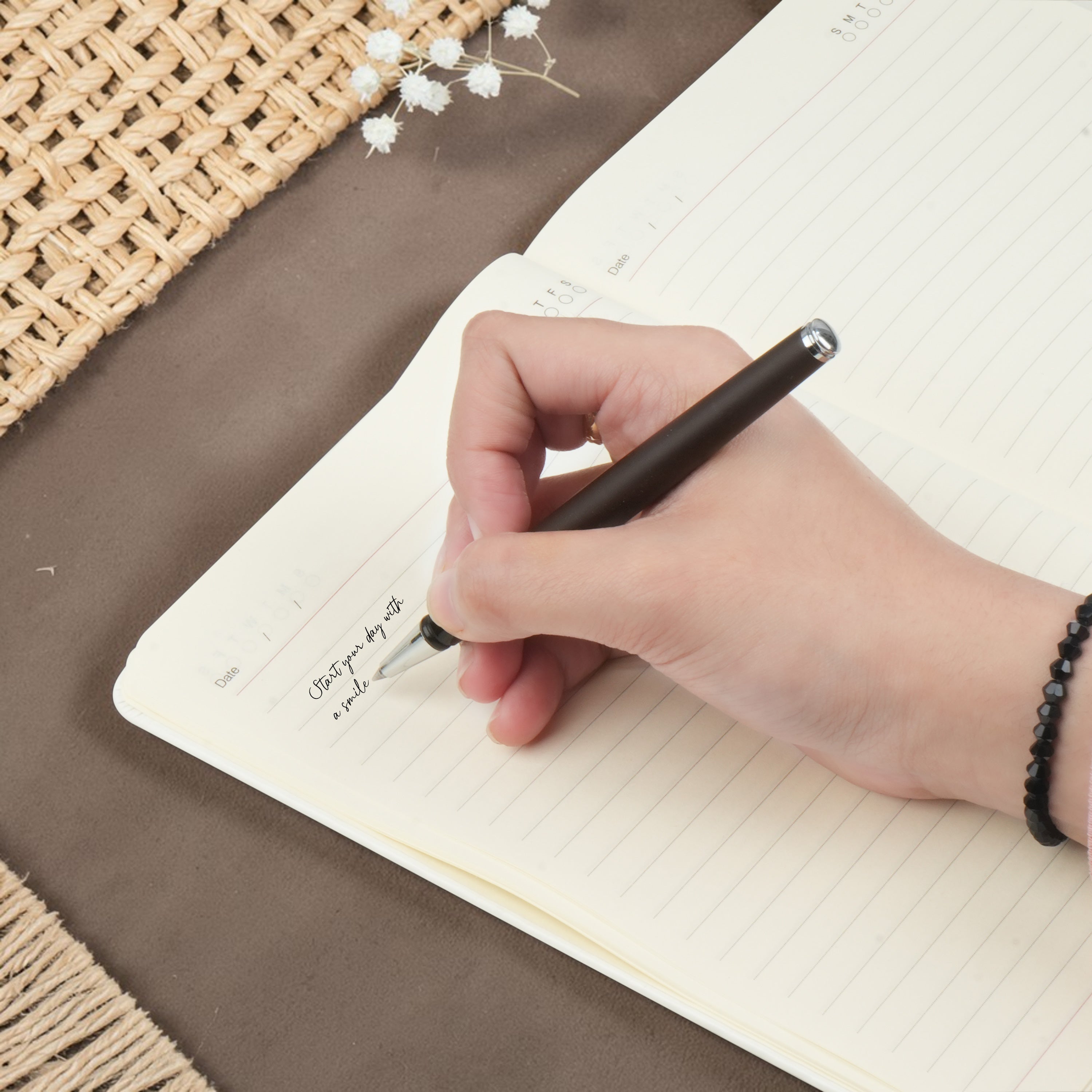 Personalized Inkspire Diary With Name & Charm - White