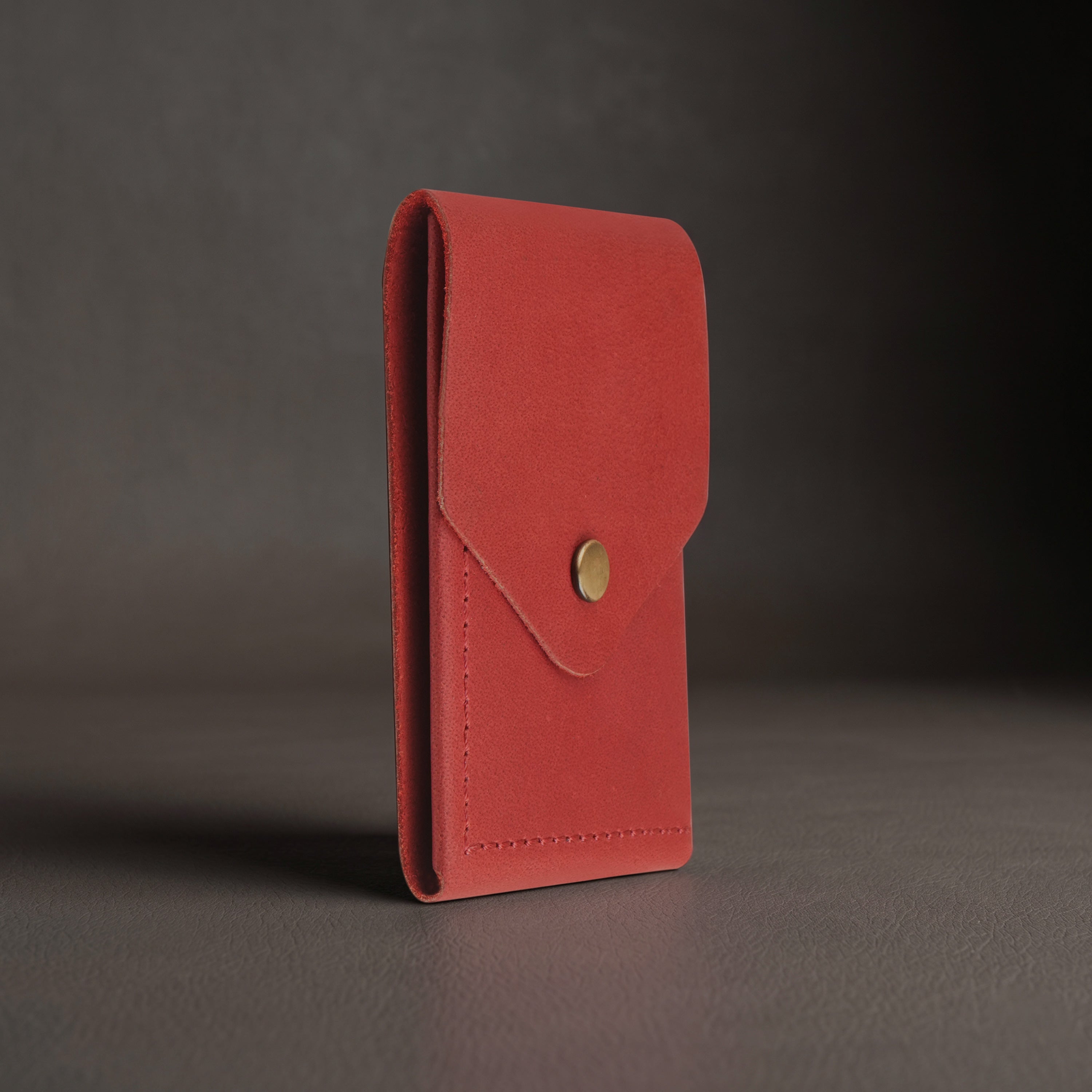 Flip Genuine Leather Wallet - Red