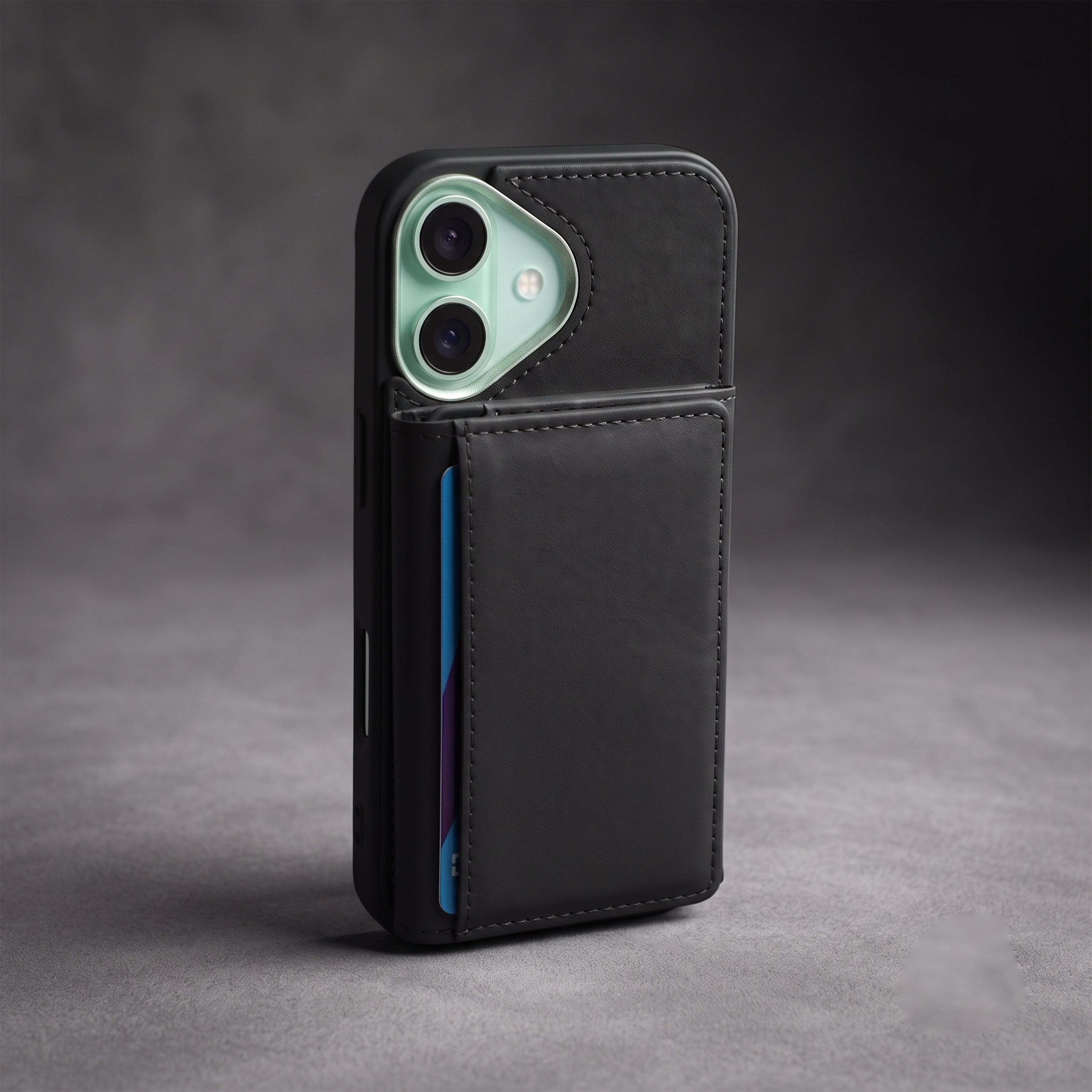 iPhone 16 Magnetic Case with Detachable Cardholder - Black