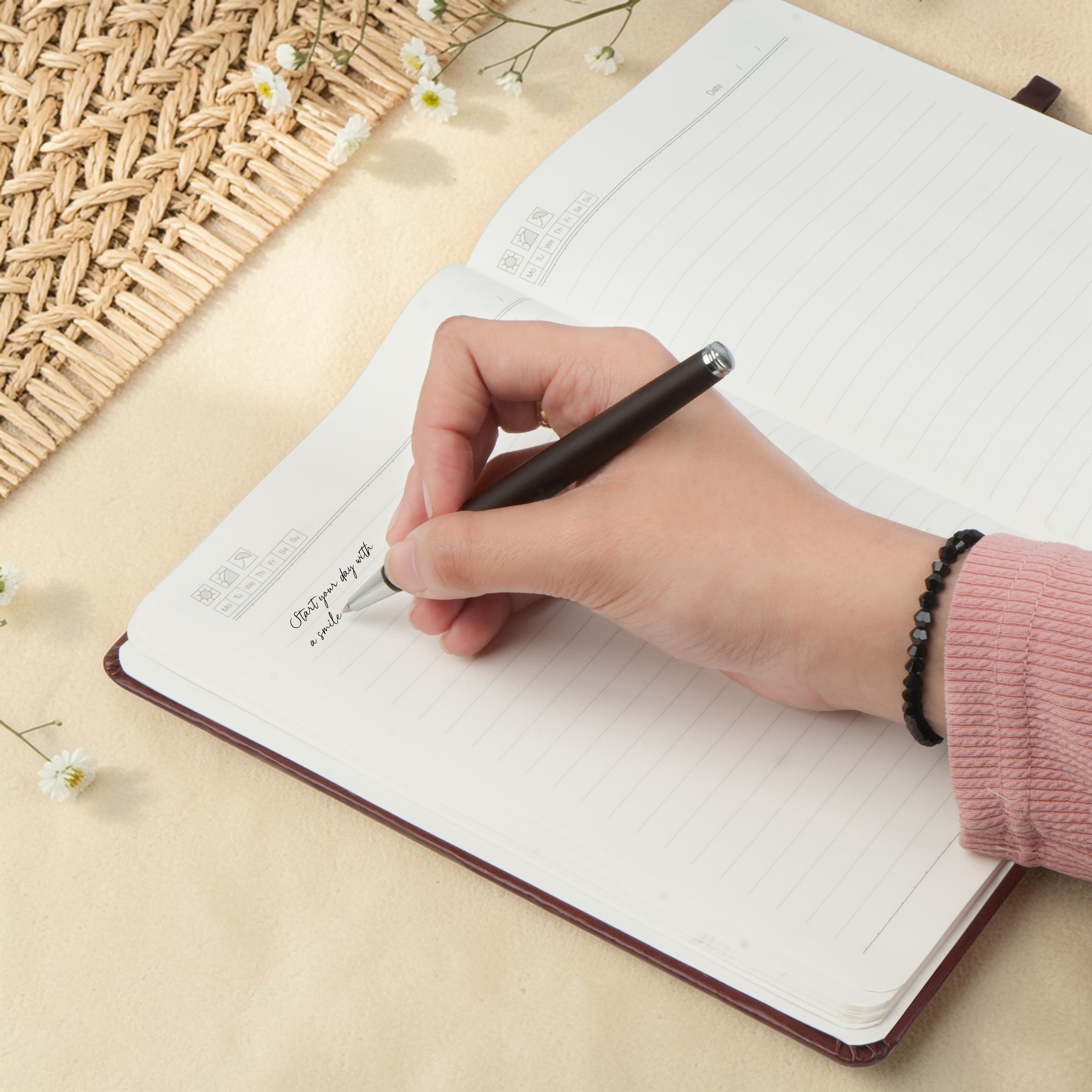 Personalized Inkspire Diary With Name & Charm - Brown
