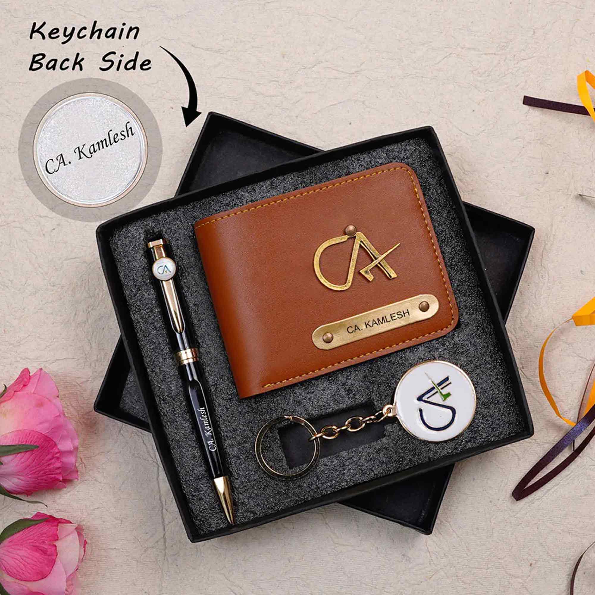 Personalized Wallet Pen & Key Chain Set For CA