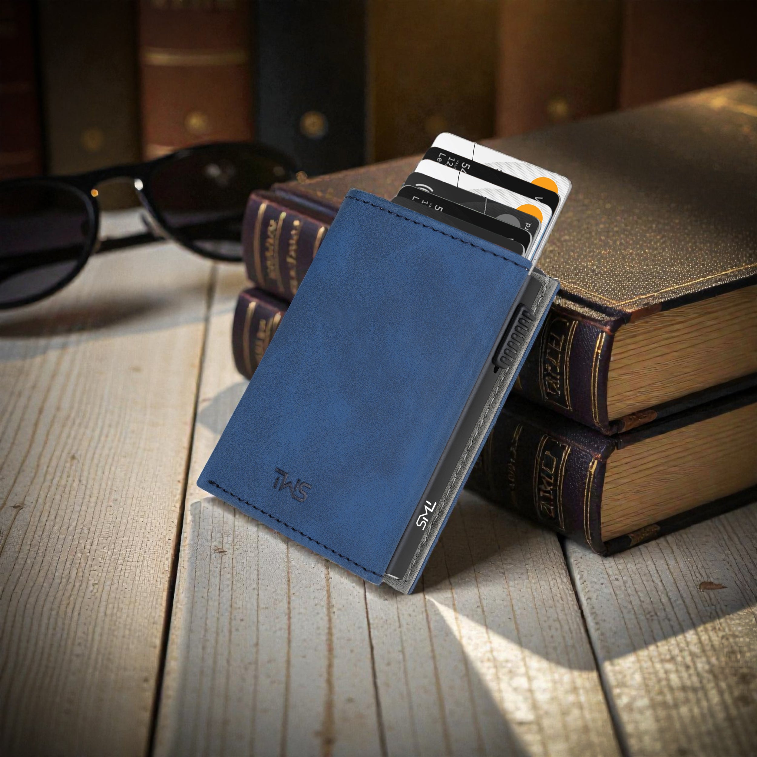 SlideX Neo RFID-Protected Dual Color Wallet Cardholder - Blue