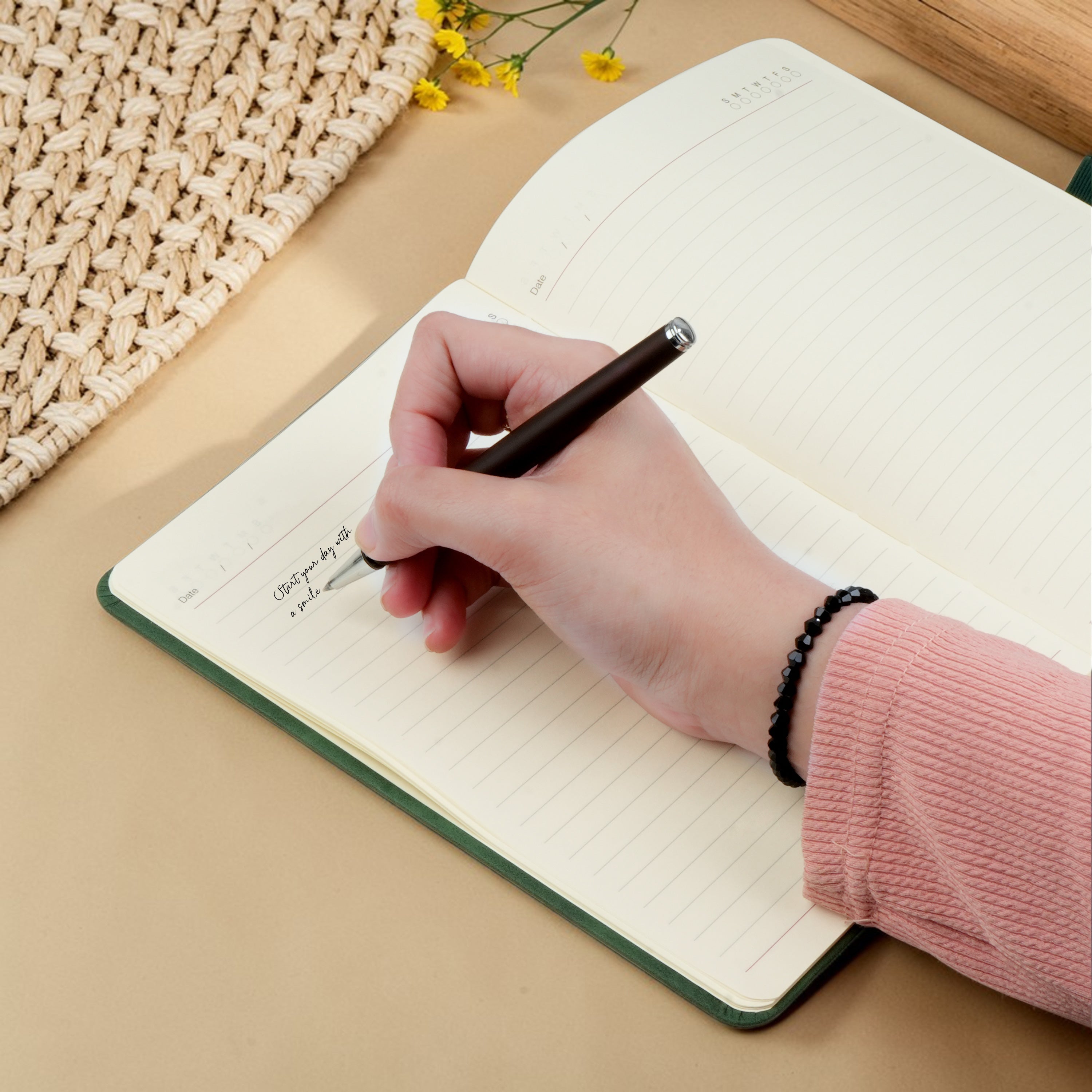 Personalized Inkspire Diary With Name & Charm - Green