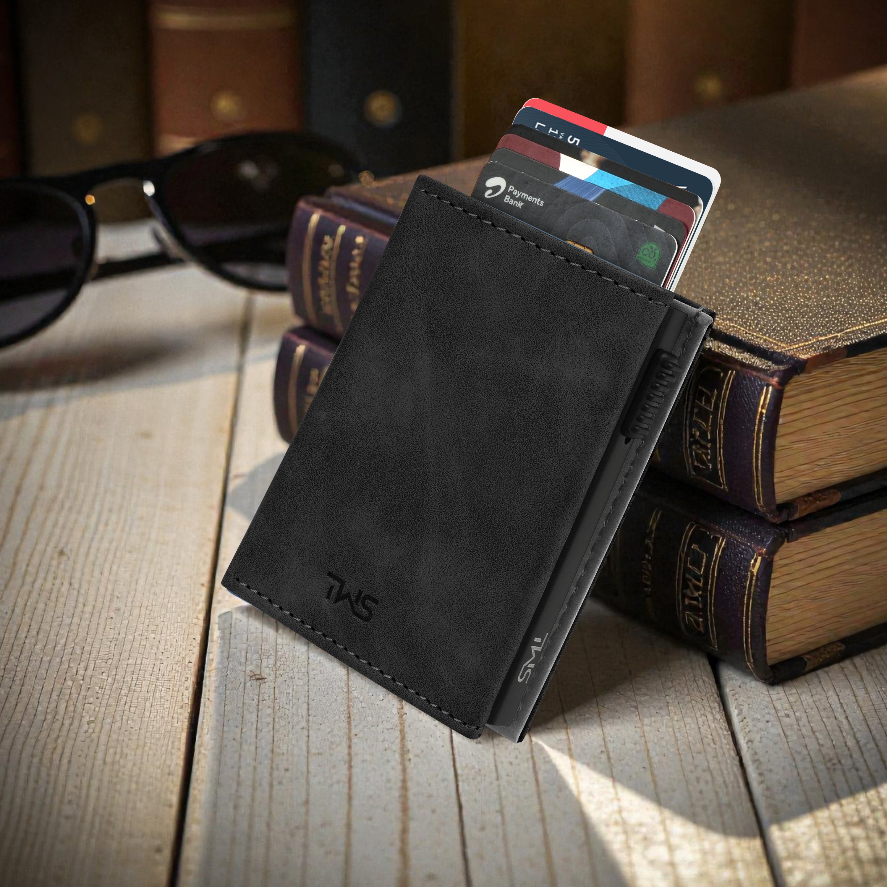 SlideX Neo RFID-Protected Dual Color Wallet Cardholder - Black