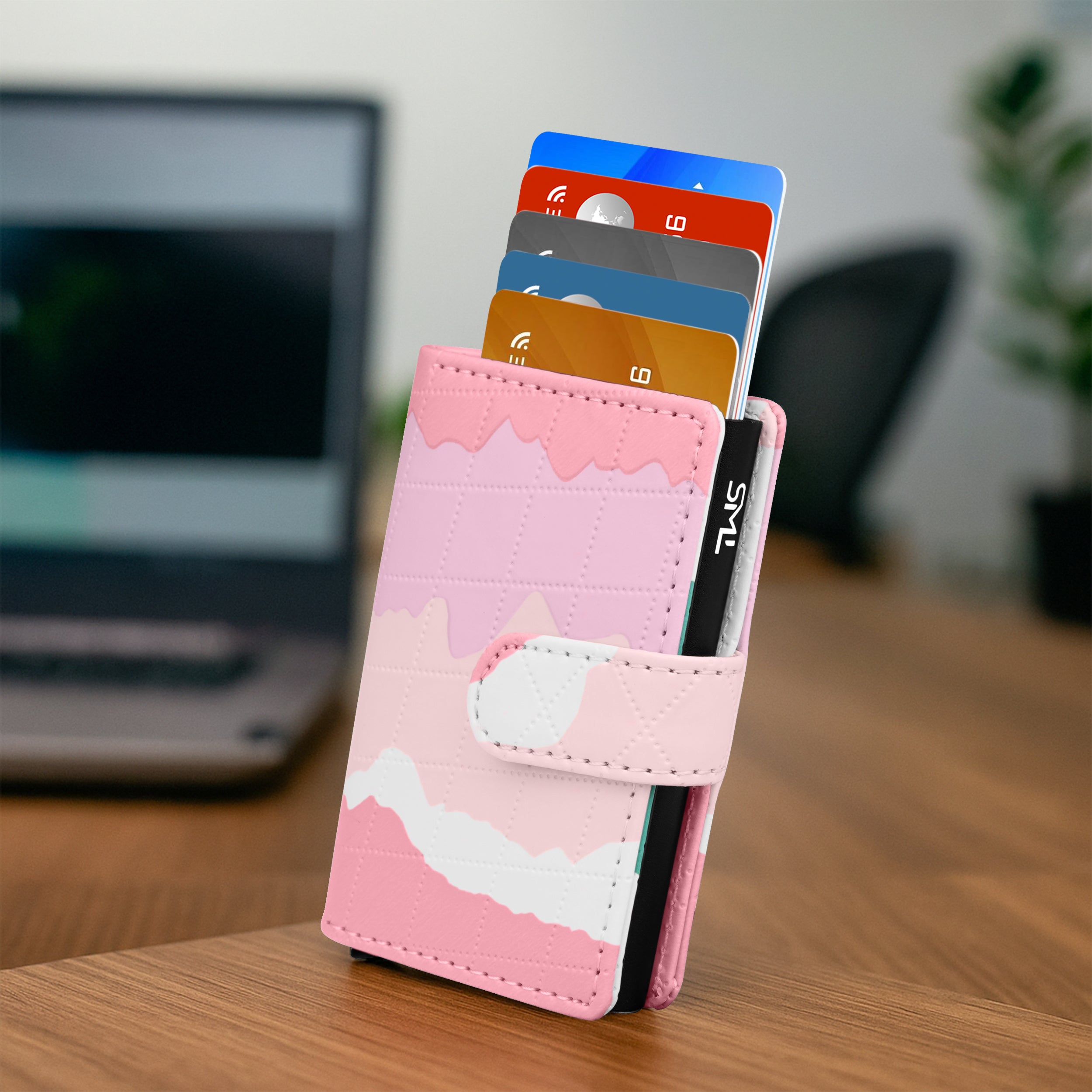 LuxePop RFID Pop‑Up Cardholder