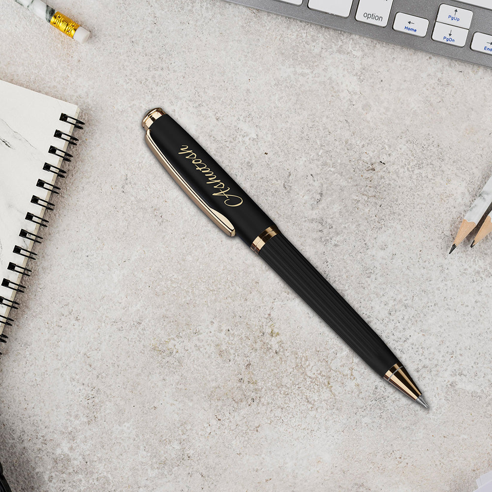 Personalized Matte Black Ball Pen With Name