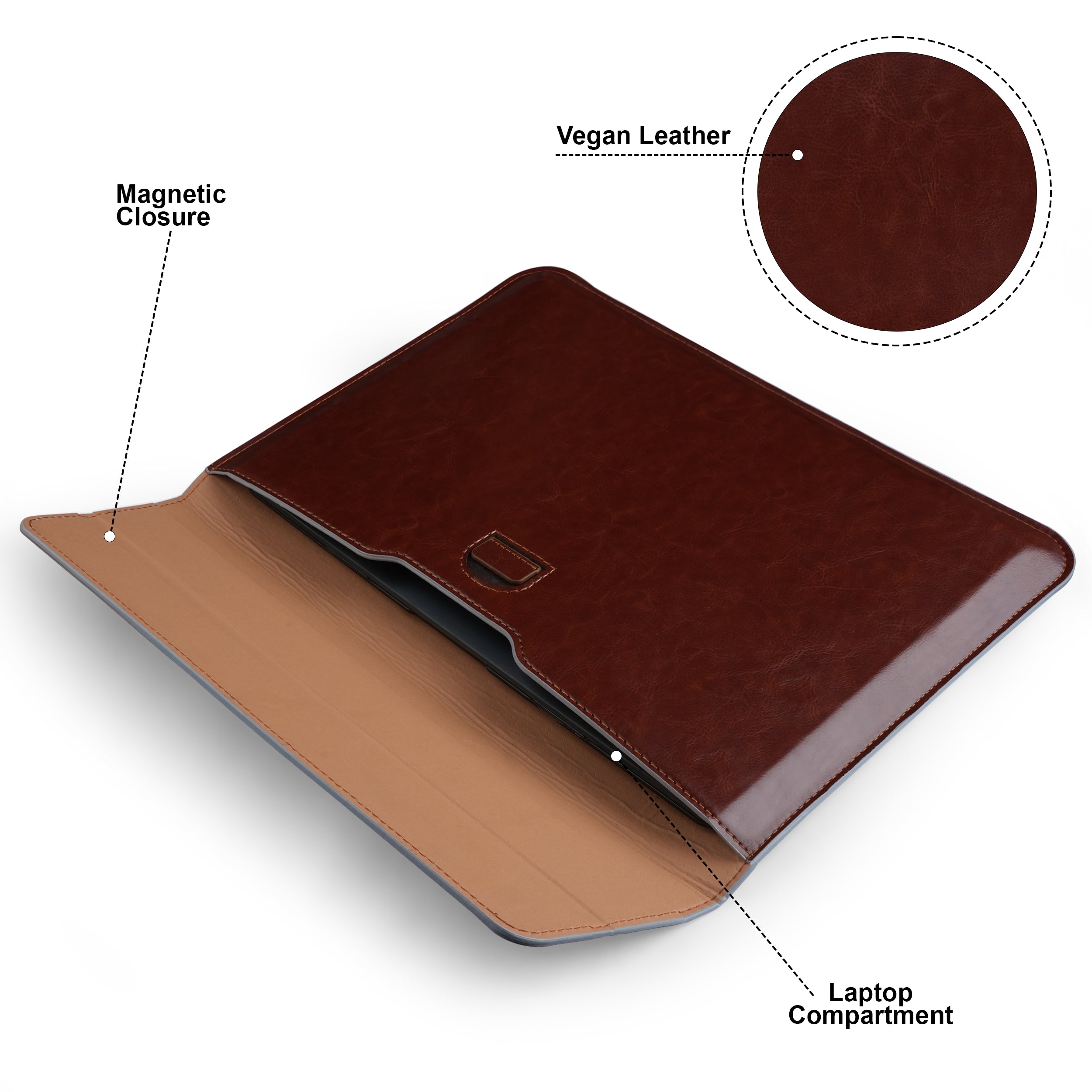Rustique Shield Vegan Leather Sleeve For MacBook