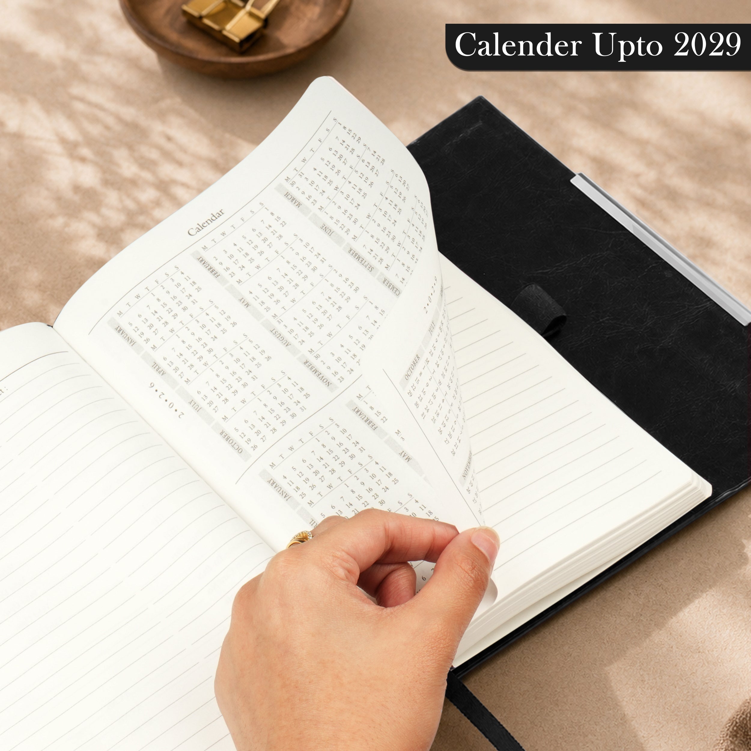 Monarch Personalized A5 Leatherette Diary & Pen Set - Black