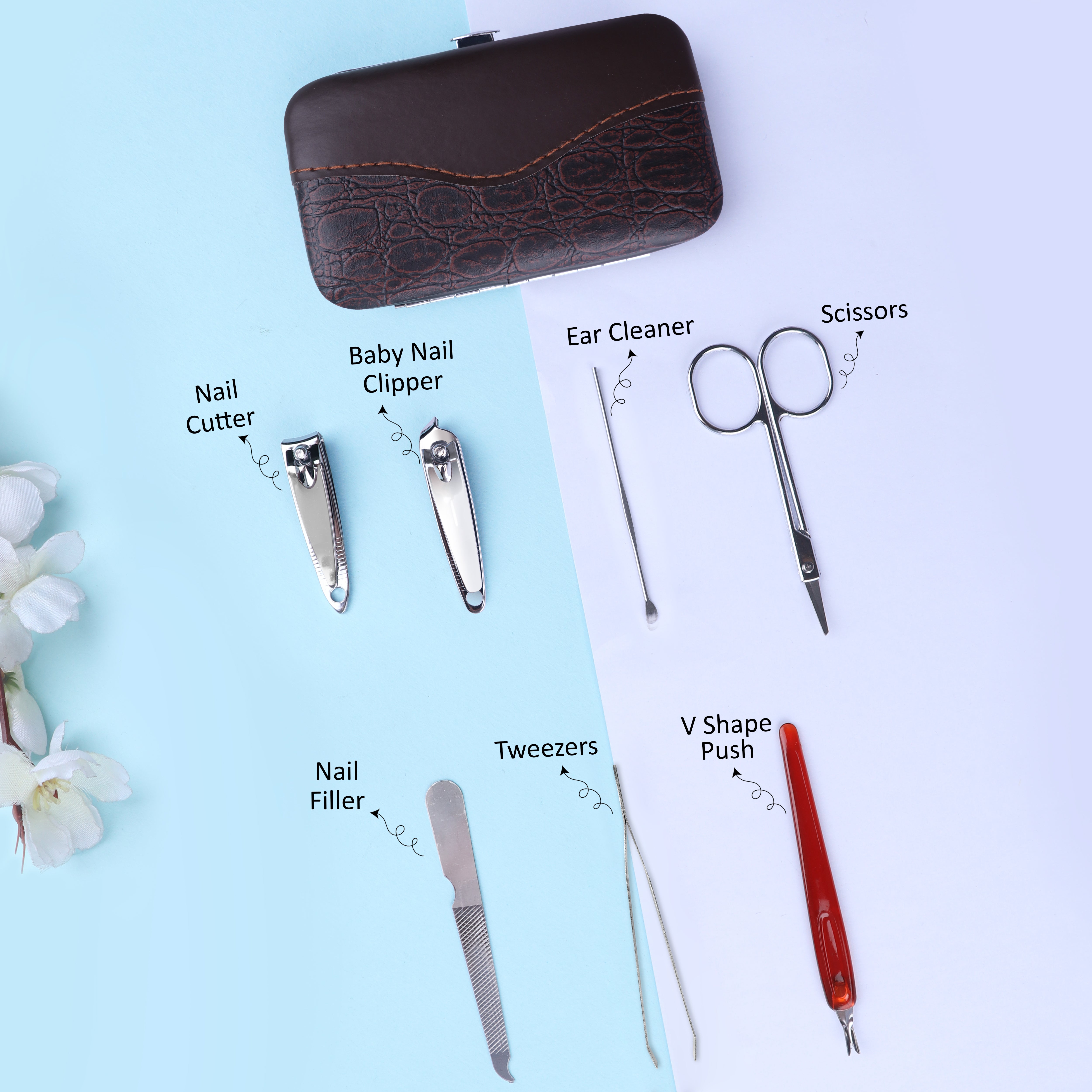 Premium Manicure Kit in Leatherette Case