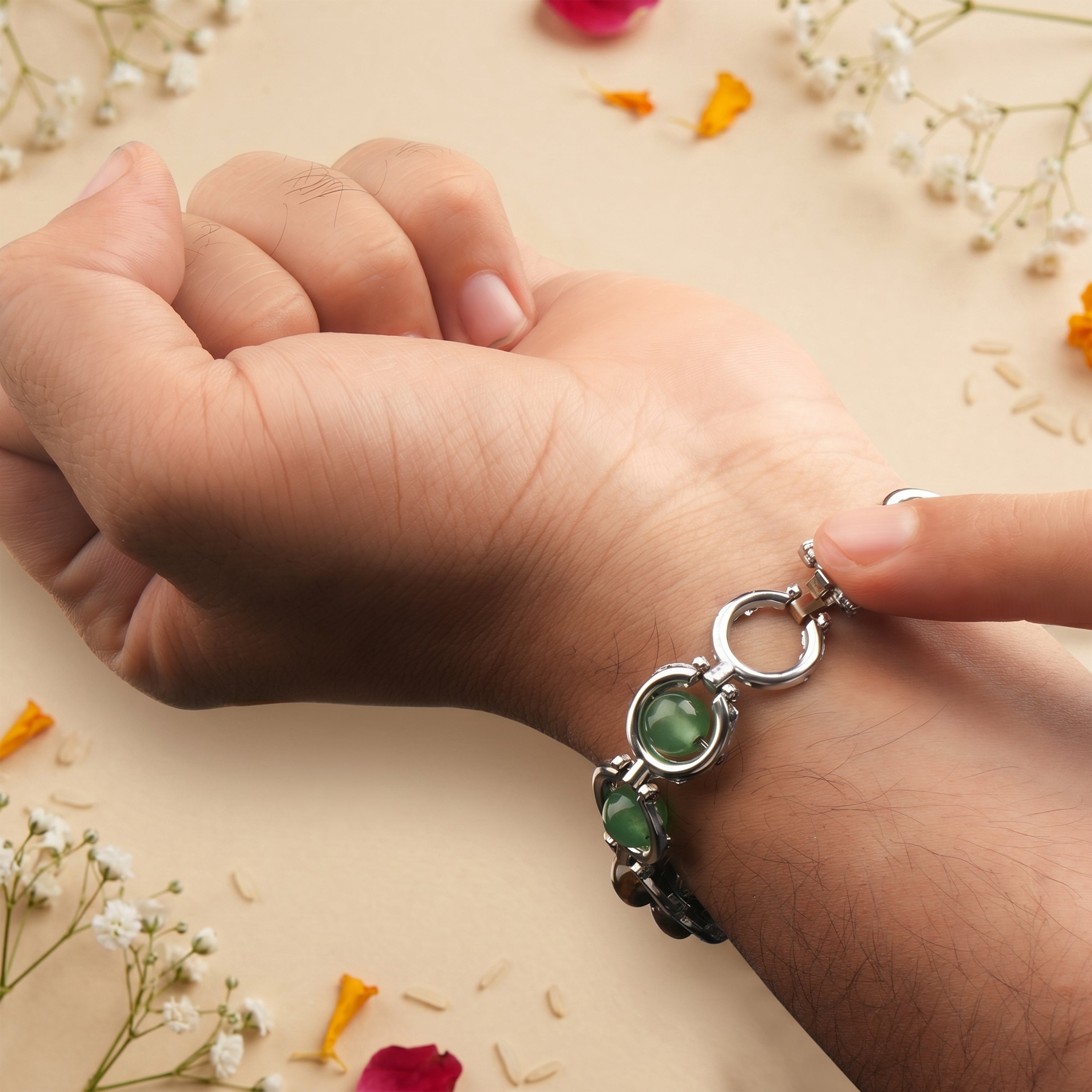 Dhan Yog Silver Bracelet Rakhi
