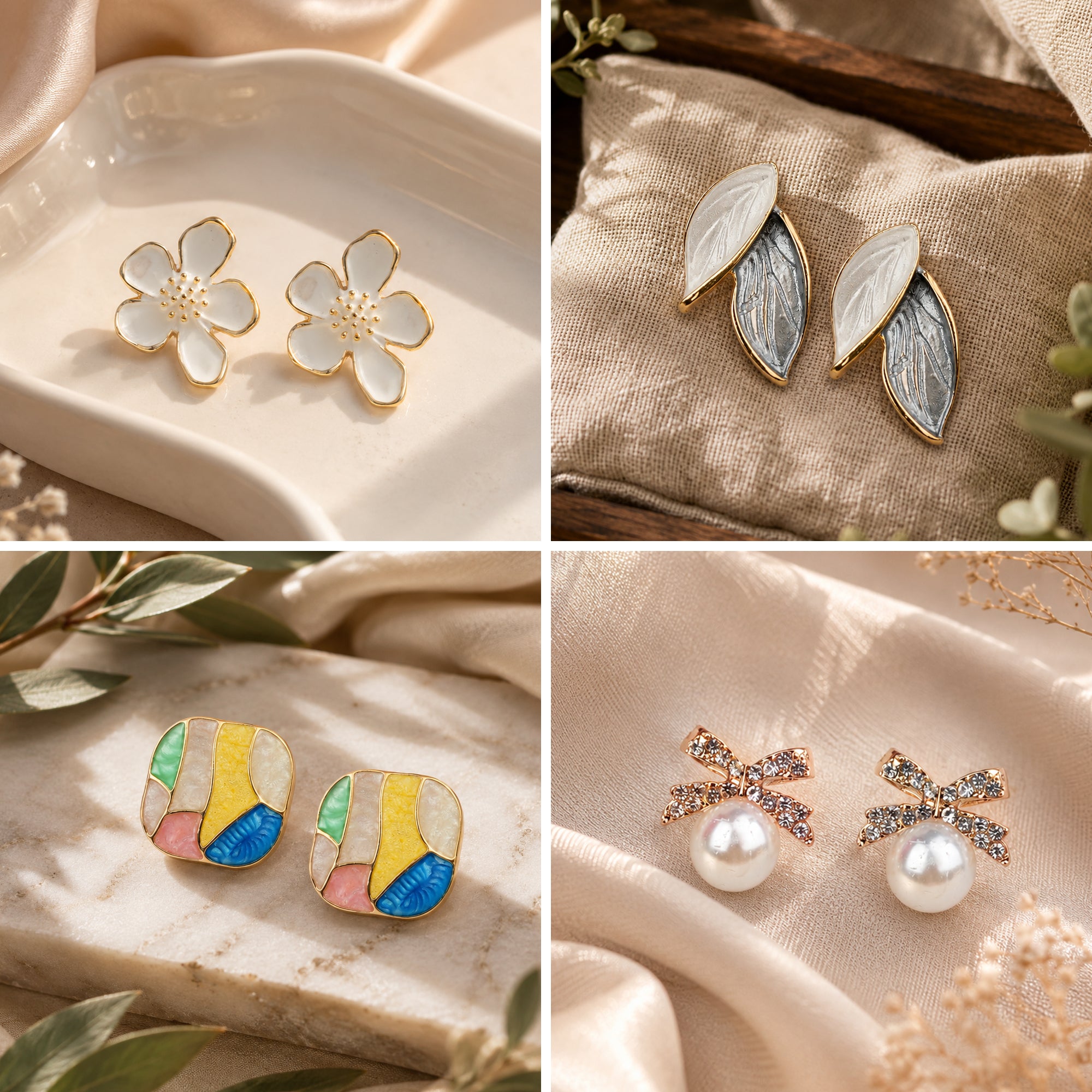 Pretty Pairings Set Of 12 Designer Earrings With Jewelry Box