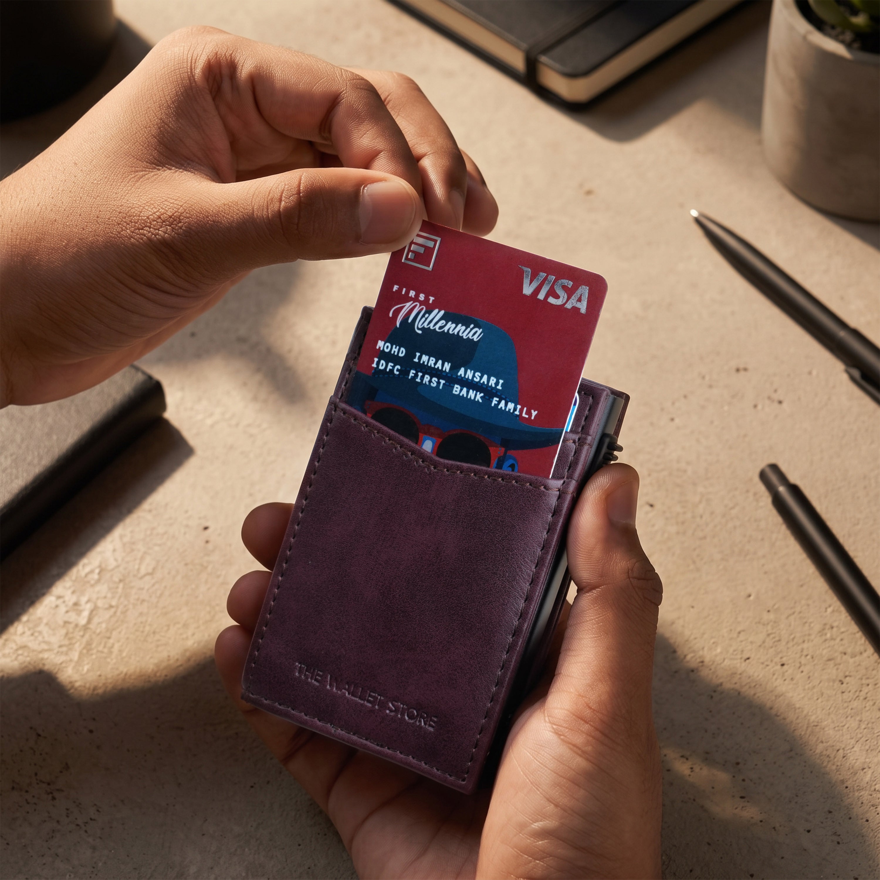 Aero Vault 2.0 RFID Protected Pop-Up Cardholder - Wine