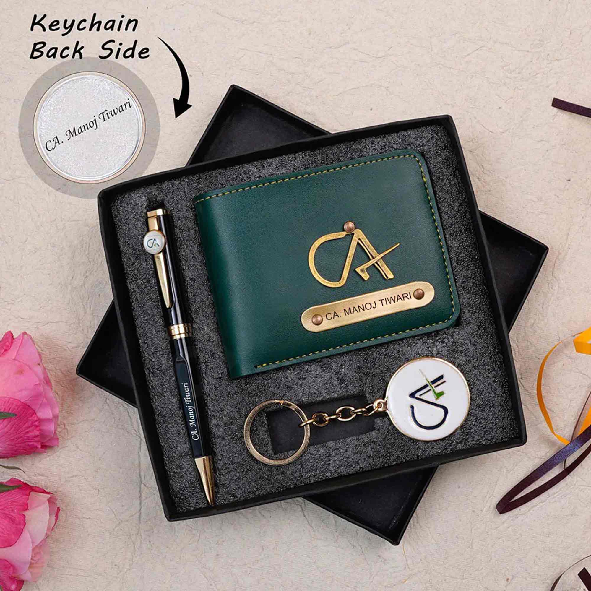 Personalized Wallet Pen & Key Chain Set For CA