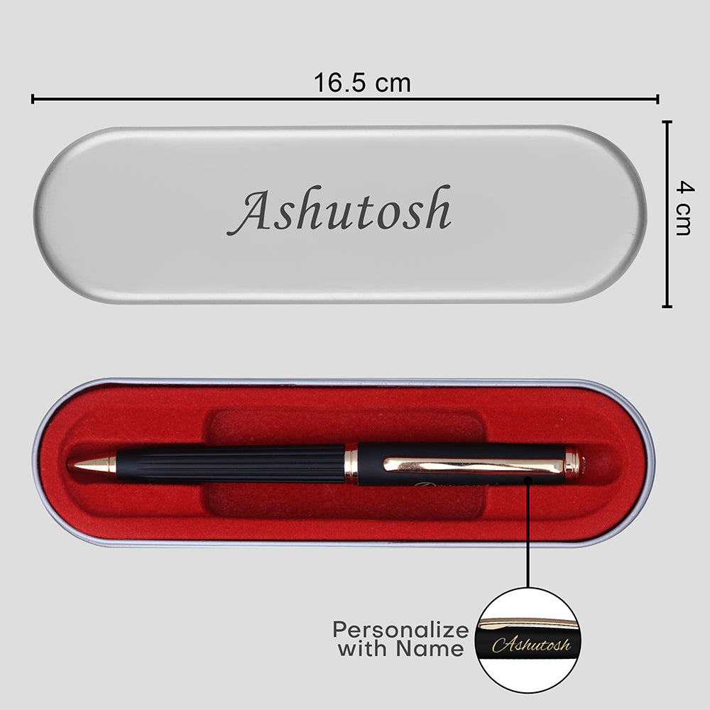 Personalized Matte Black Ball Pen With Name