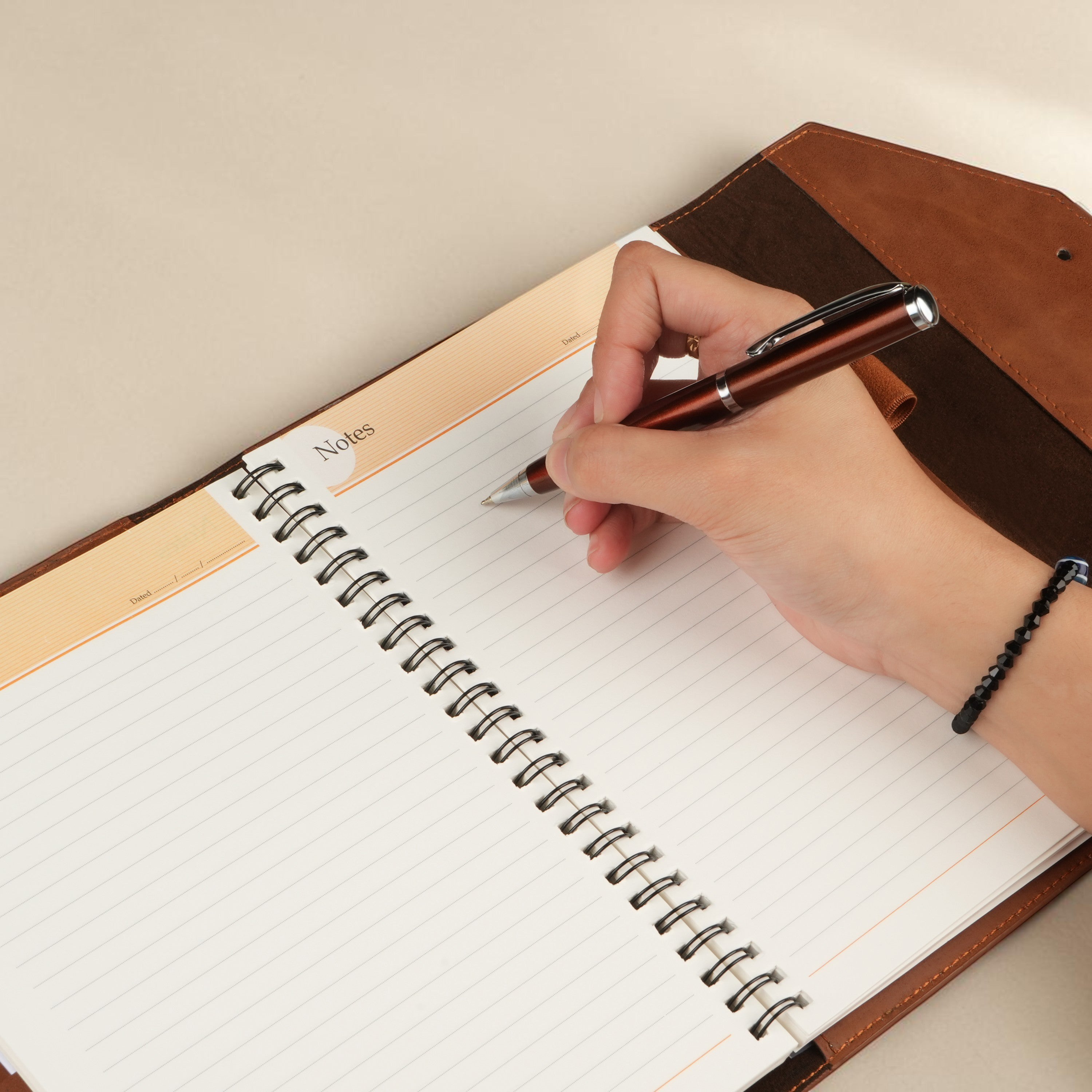 Personalized Persona Suede A5 Leatherette Organiser Diary - Tan